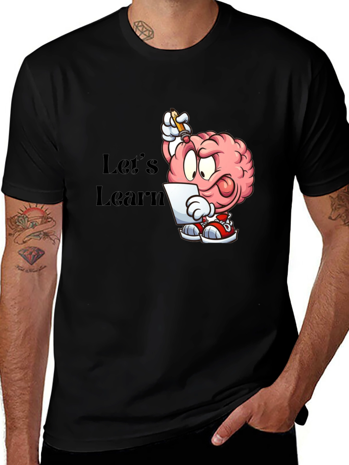 Variant 7 of Cartoon Brain Let's Learn T-Shirt