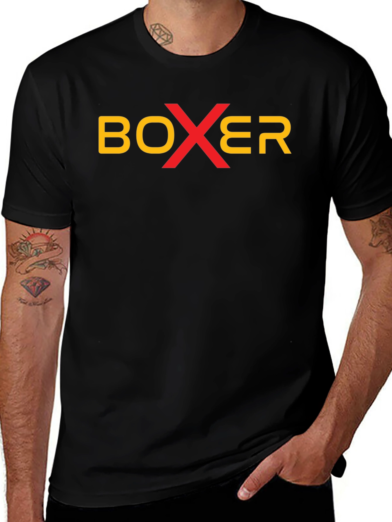 Black Boxer T-Shirt - Novelty Graphic Tee main image