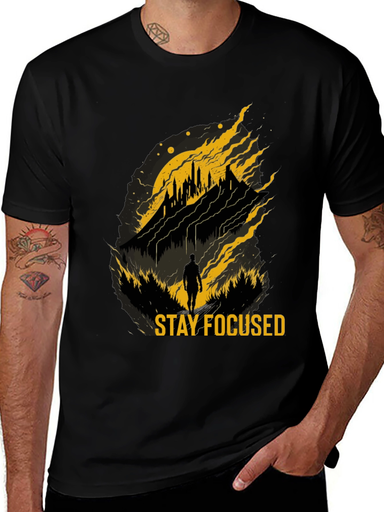 Variant 11 of Stay Focused Graphic T-Shirt - Inspiring Design
