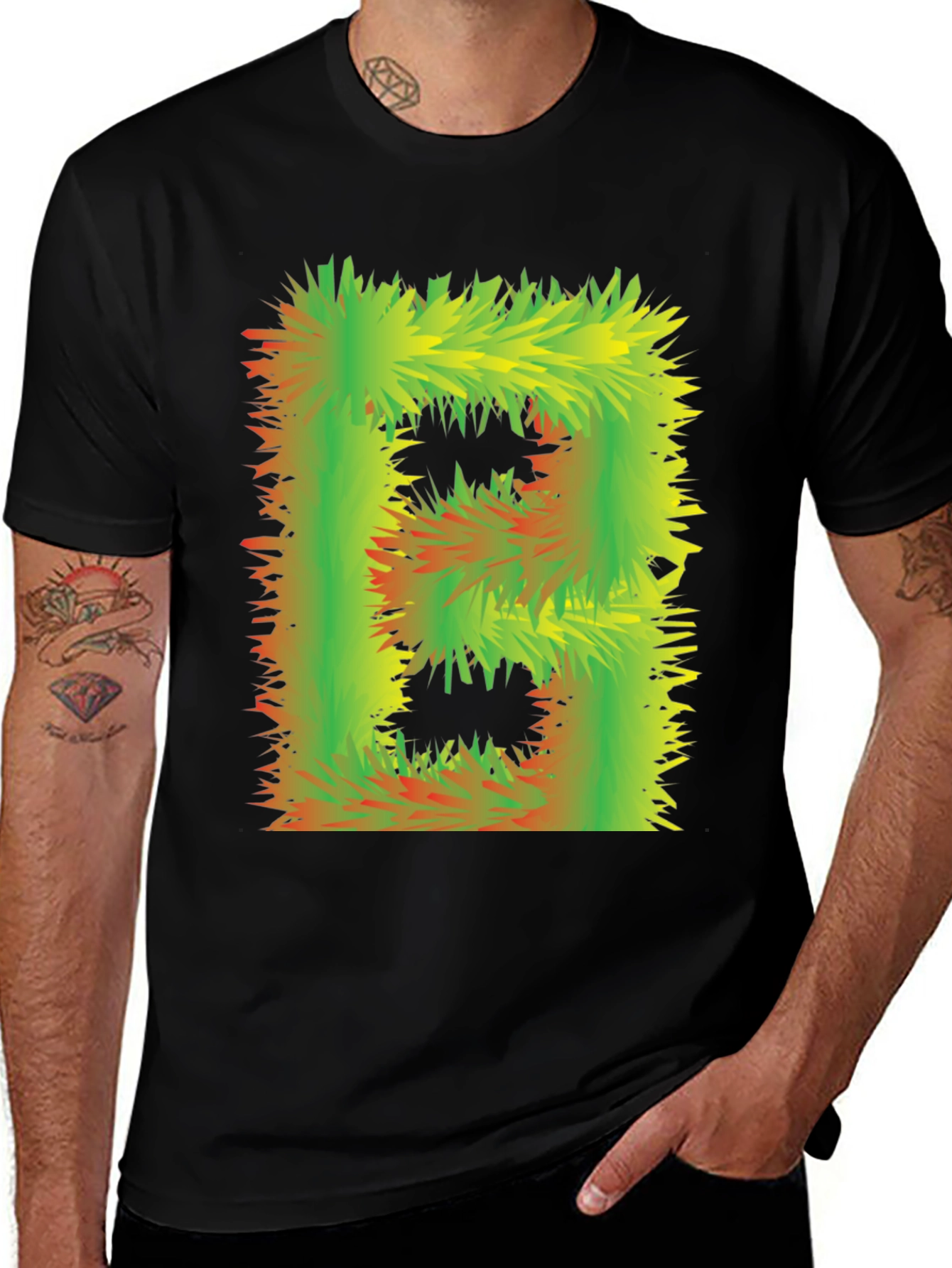 Abstract Furry Letter T-Shirt