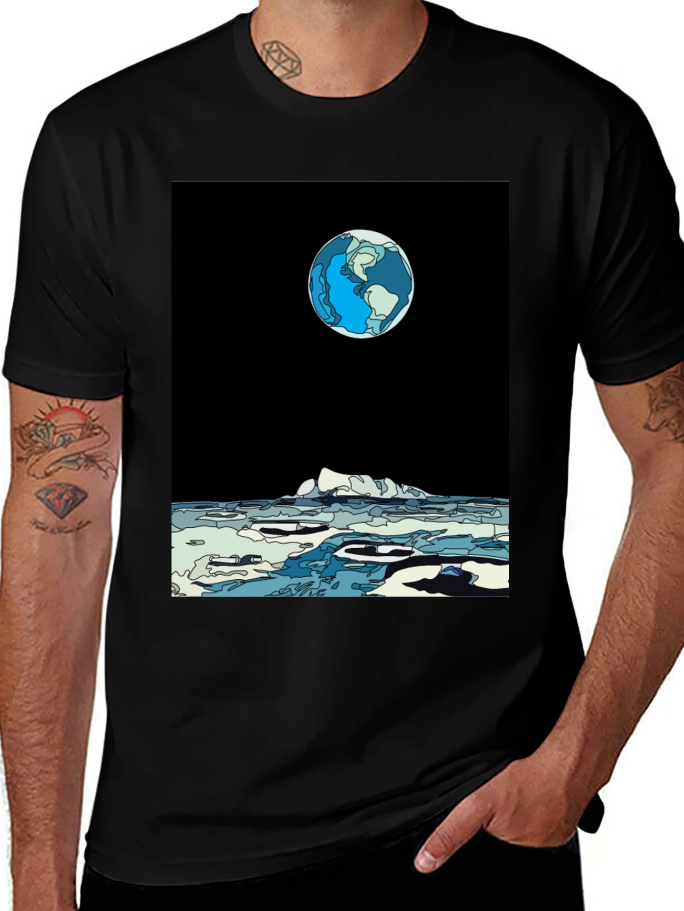 Variant 15 of Earth View Graphic Tee - Black