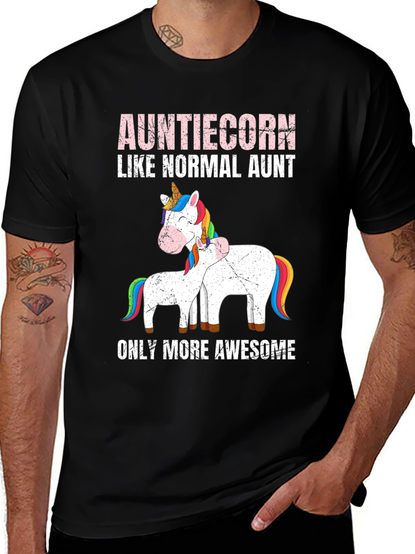 Auntiecorn Unicorn Graphic Tee - Awesome Aunt Shirt