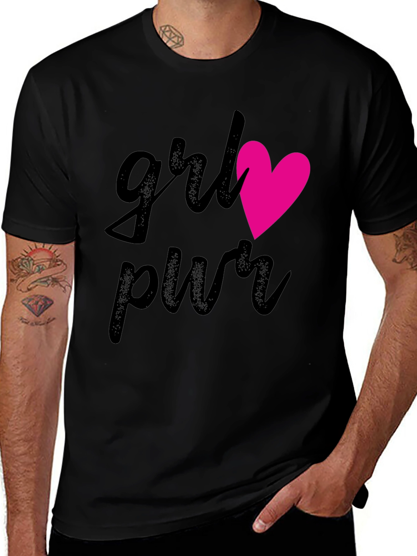 Variant 29 of Grl Pwr Heart Graphic Tee - Empowering Feminine Style