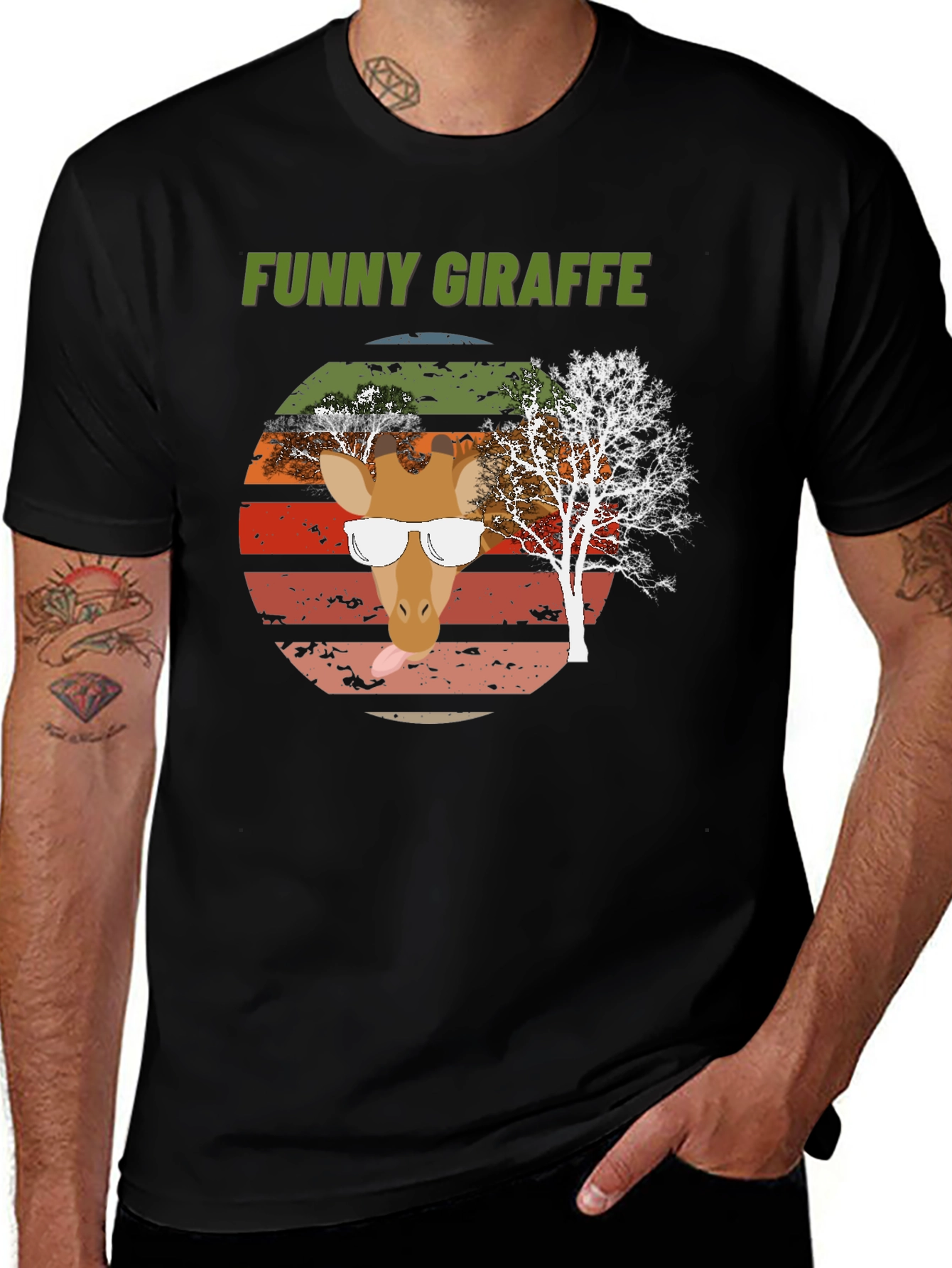 Variant 20 of Funny Giraffe Graphic Tee - Unique Design