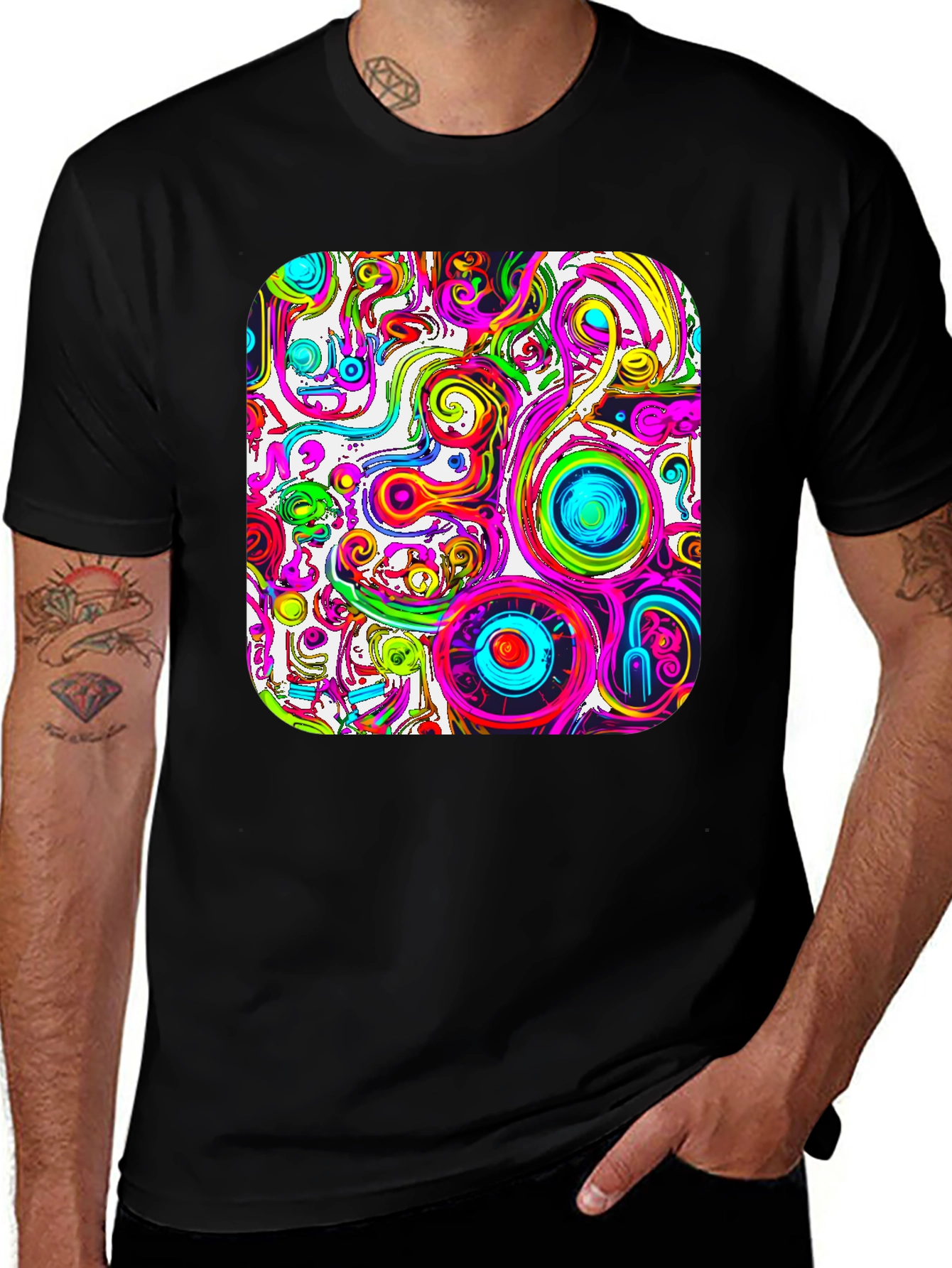 Variant 8 of Psychedelic Swirl T-Shirt - Vivid Graphic Tee