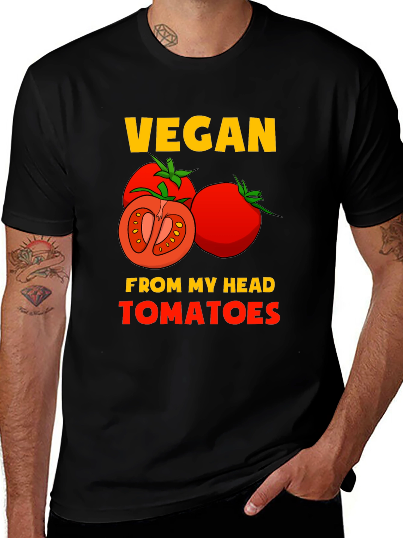 Variant 11 of Vegan Tomato T-Shirt - From My Head Tomatoes!