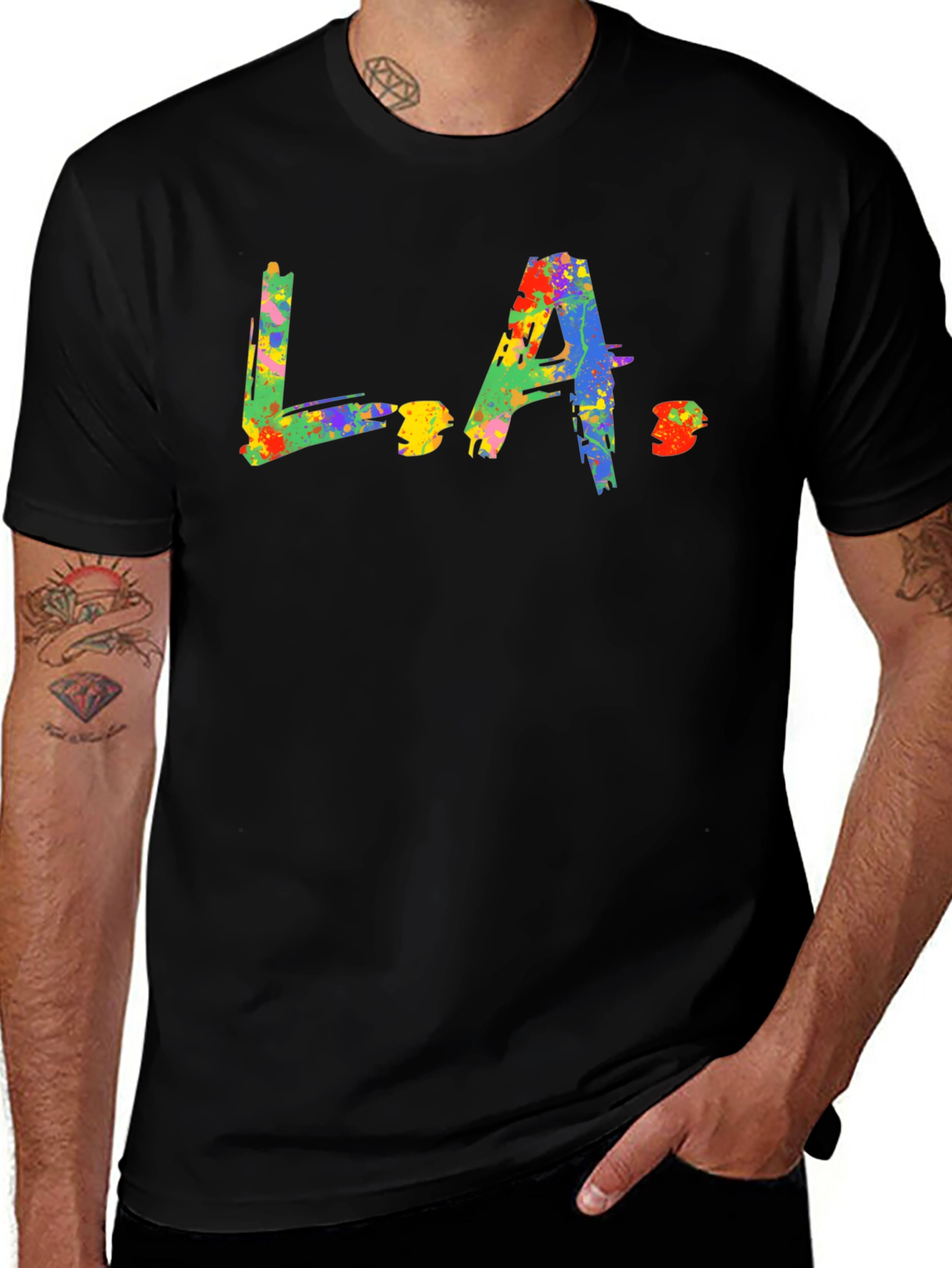 L.A. Splash Graphic Black T-Shirt