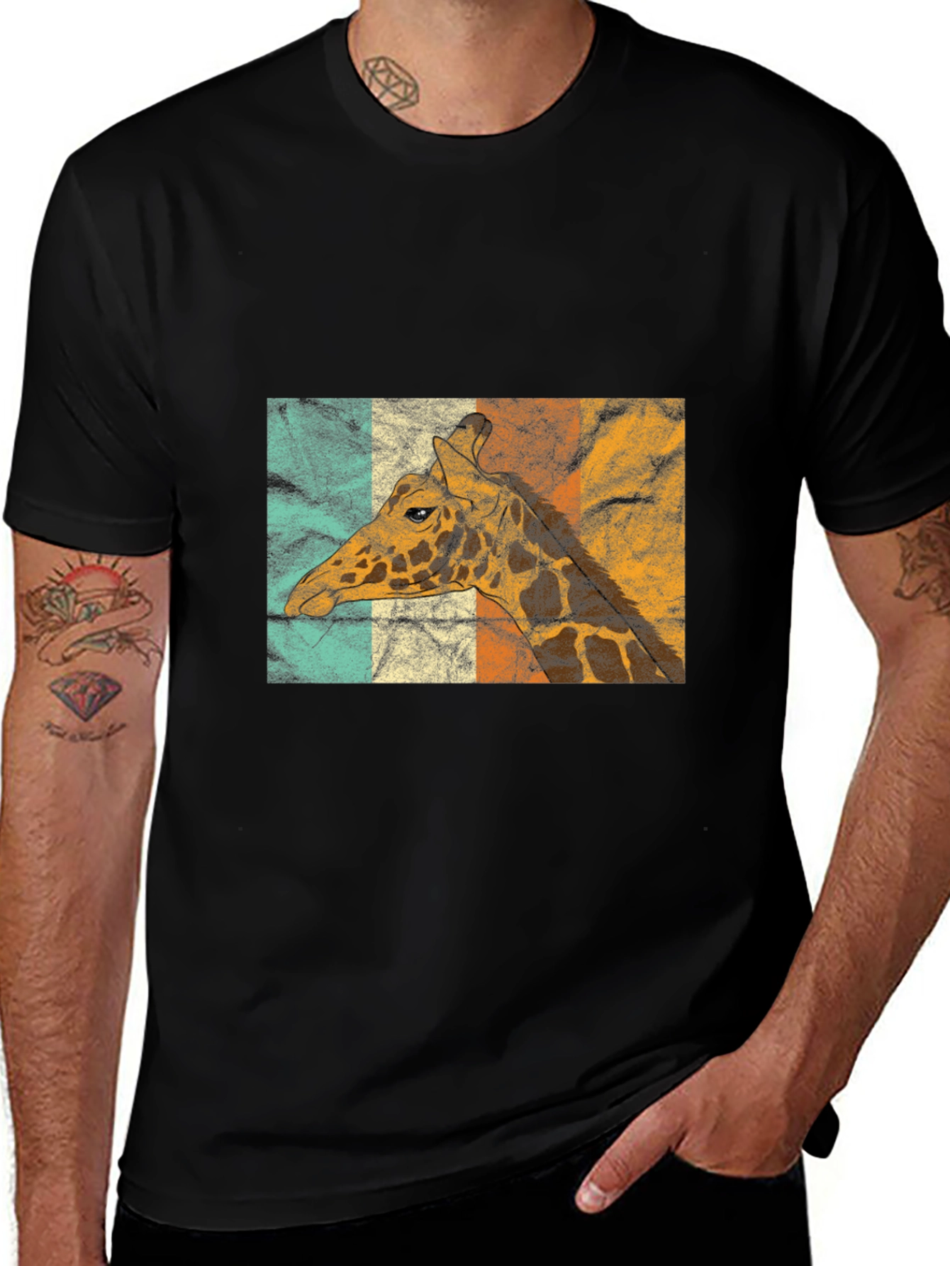 Variant 15 of Retro Giraffe T-Shirt - Vintage Animal Graphic Tee