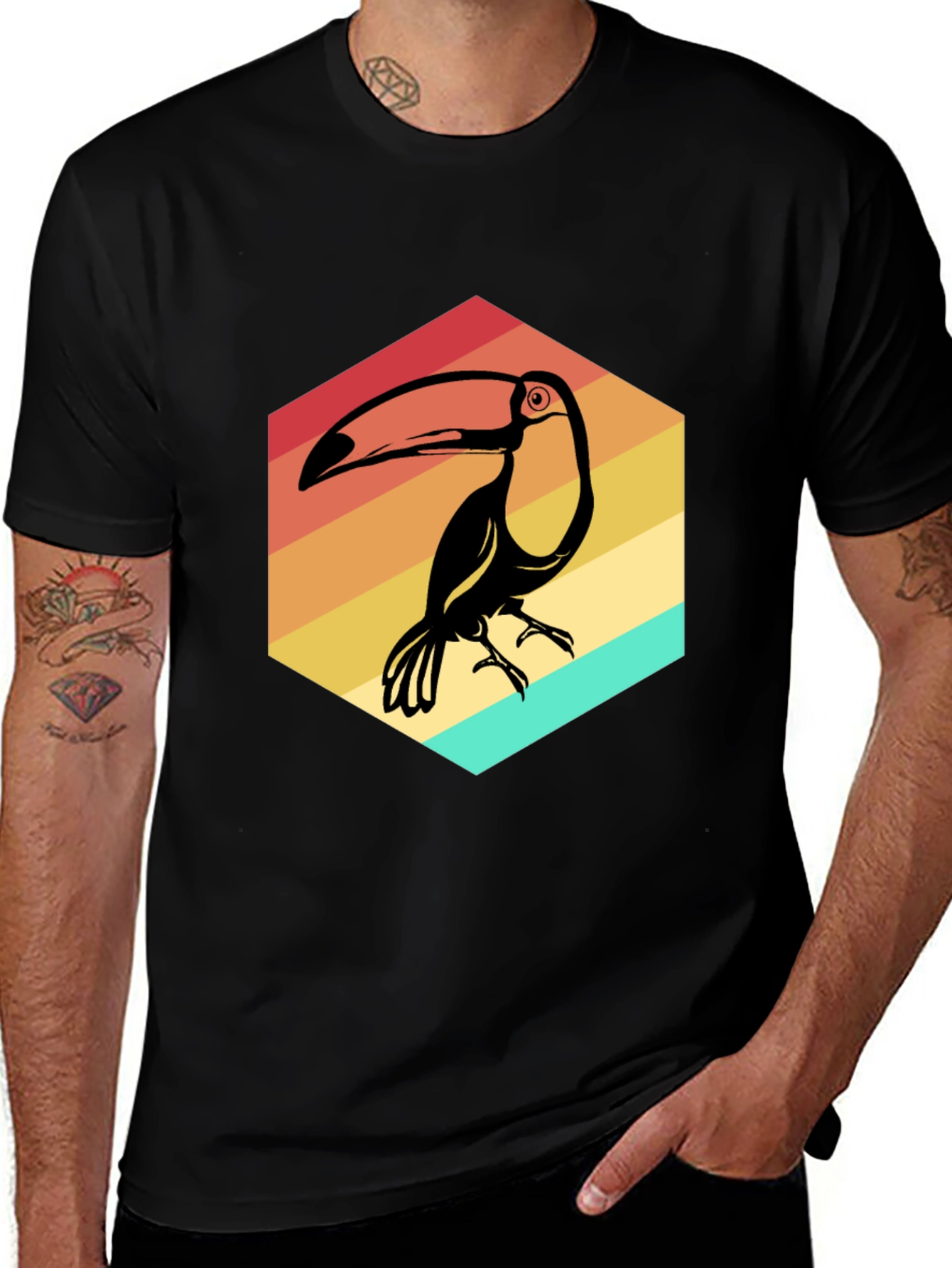 Variant 29 of Retro Toucan Graphic Tee - Vintage Style Bird Shirt