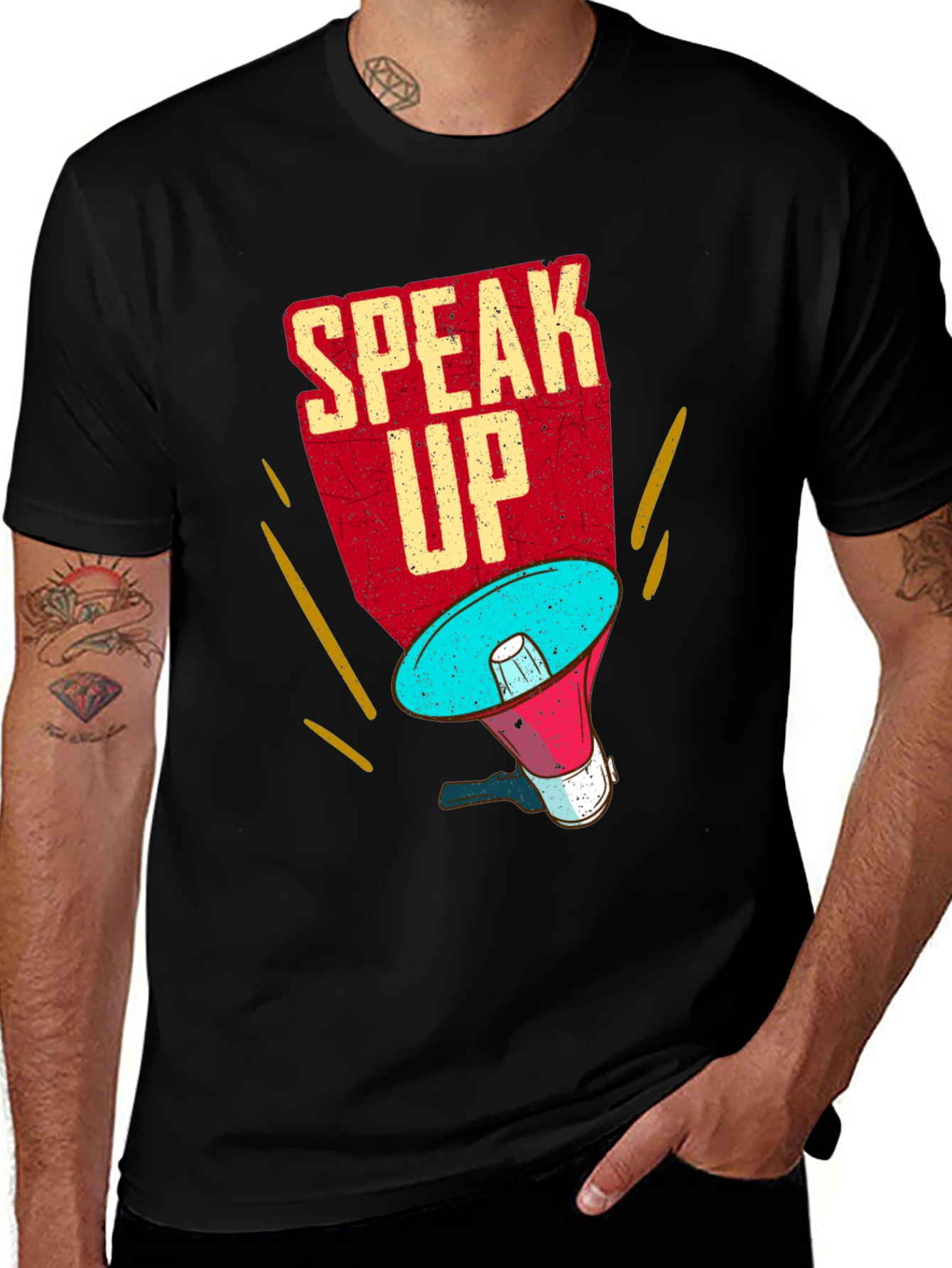 Variant 19 of Speak Up T-Shirt - Megaphone Graphic Tee