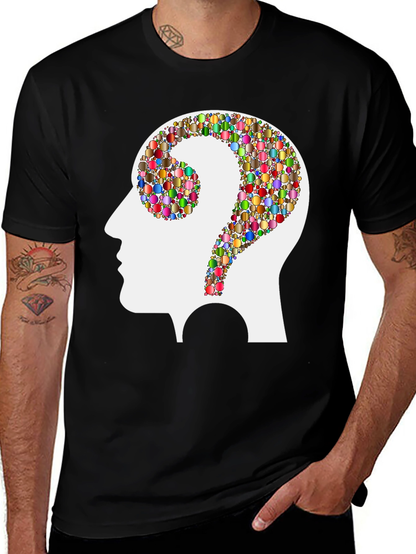 Variant 20 of Colorful Mind T-Shirt - Intellectual Question Design