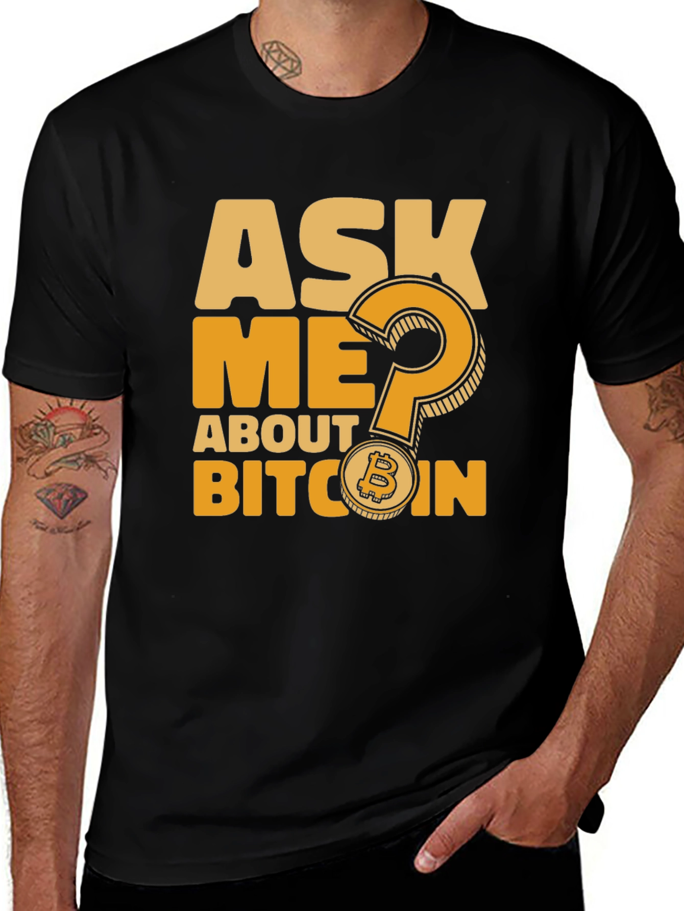 Ask Me About Bitcoin T-Shirt Crypto Currency Tee