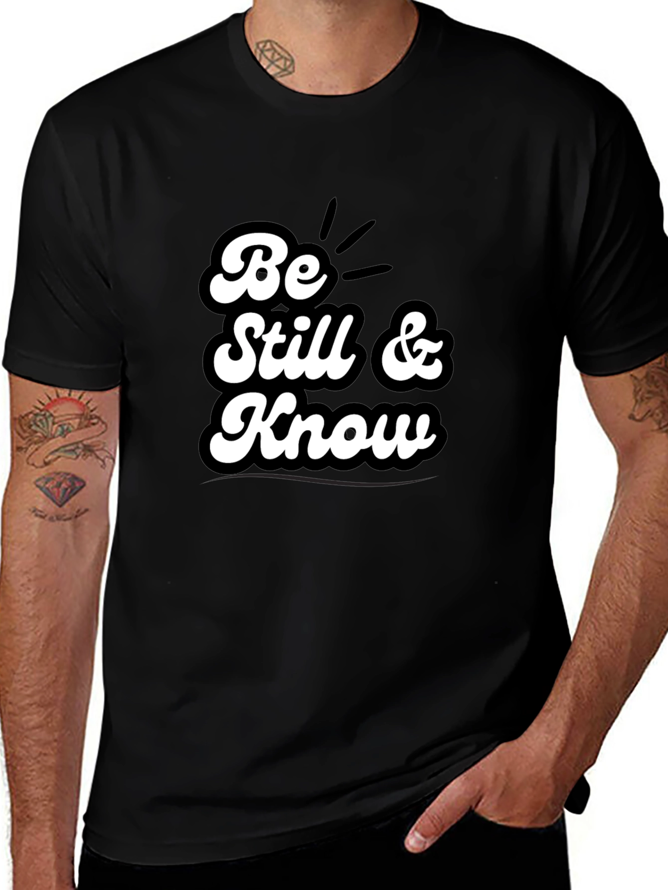 Variant 11 of Be Still & Know T-Shirt - Black Graphic Tee