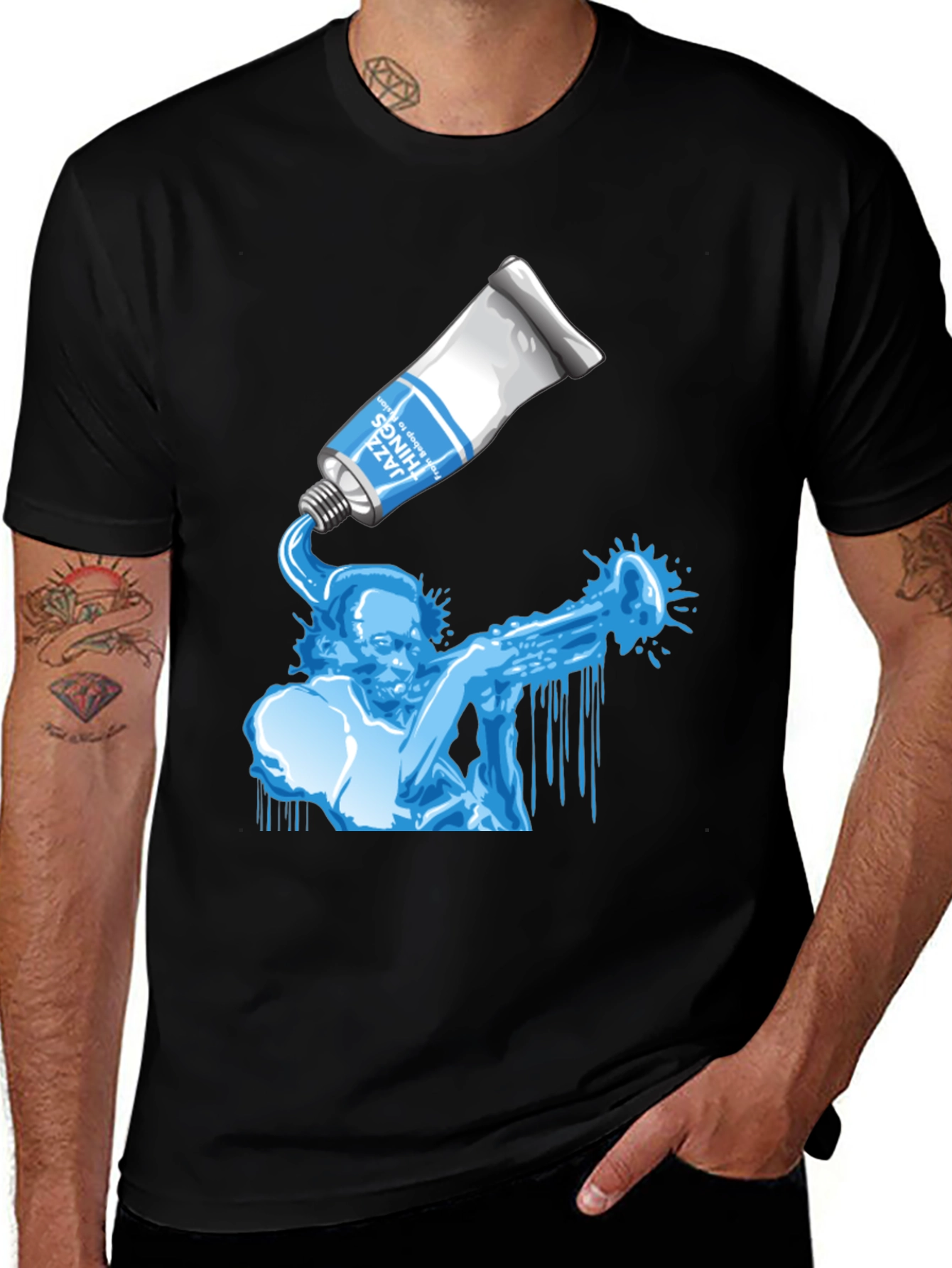 Variant 24 of Jazz Musician Paint Tube Graphic Tee