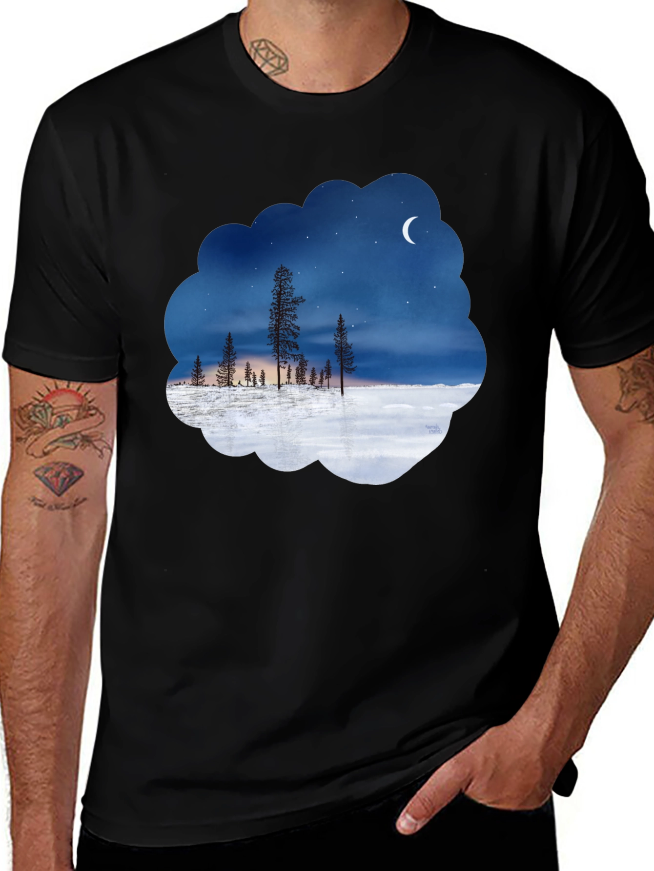 Variant 14 of Night Sky Landscape Graphic Tee