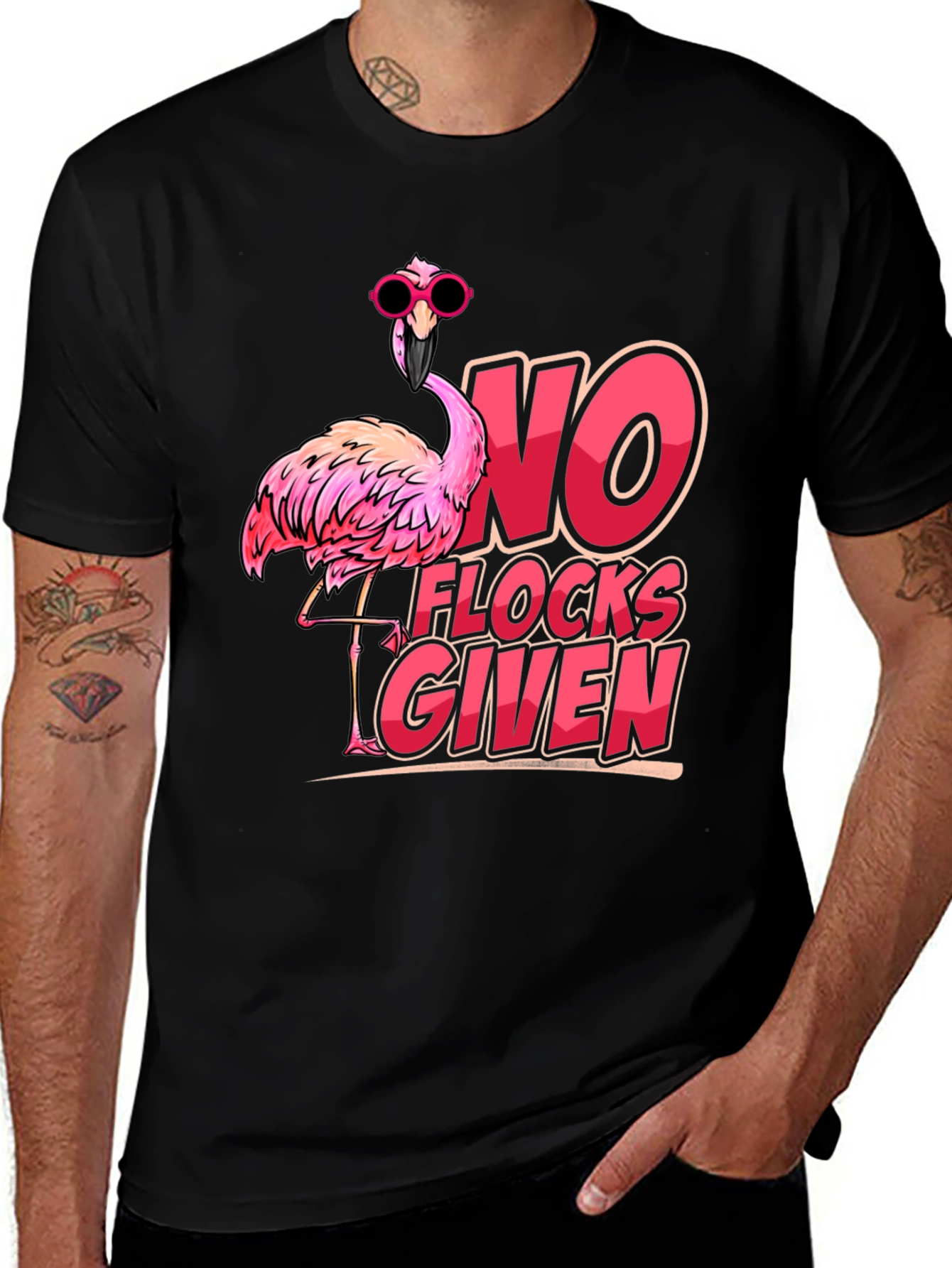 Variant 22 of Funny Flamingo T-Shirt - No Flocks Given