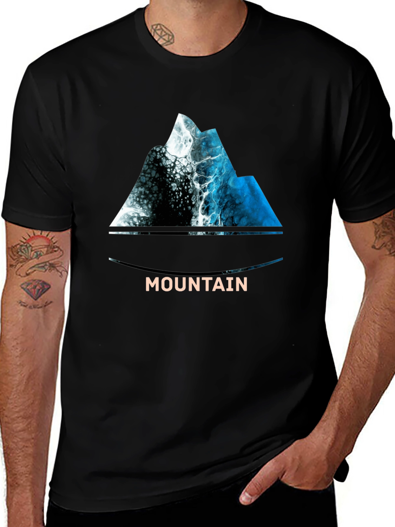 Variant 9 of Mountain Graphic Print Black T-Shirt