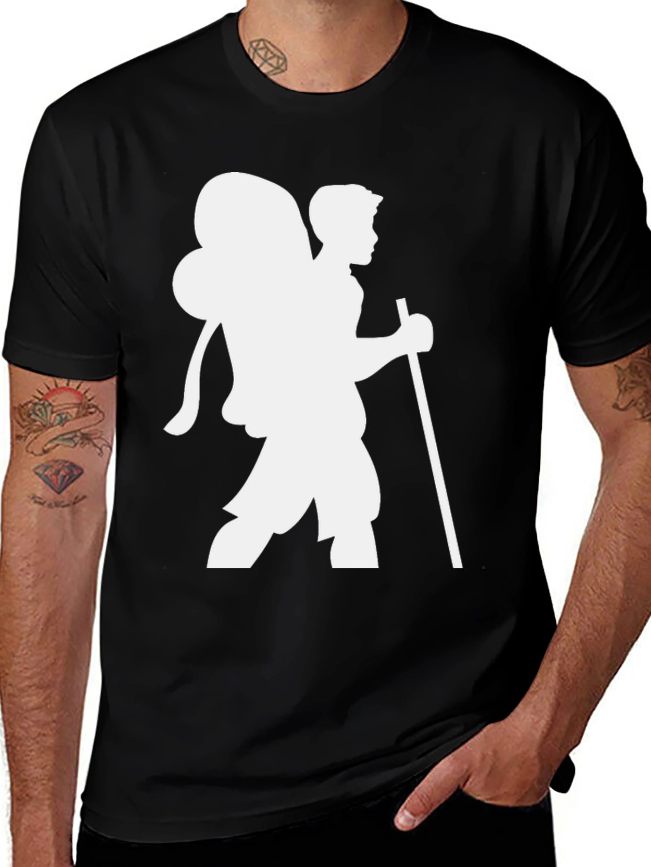 Variant 24 of Hiking Silhouette Black T-Shirt