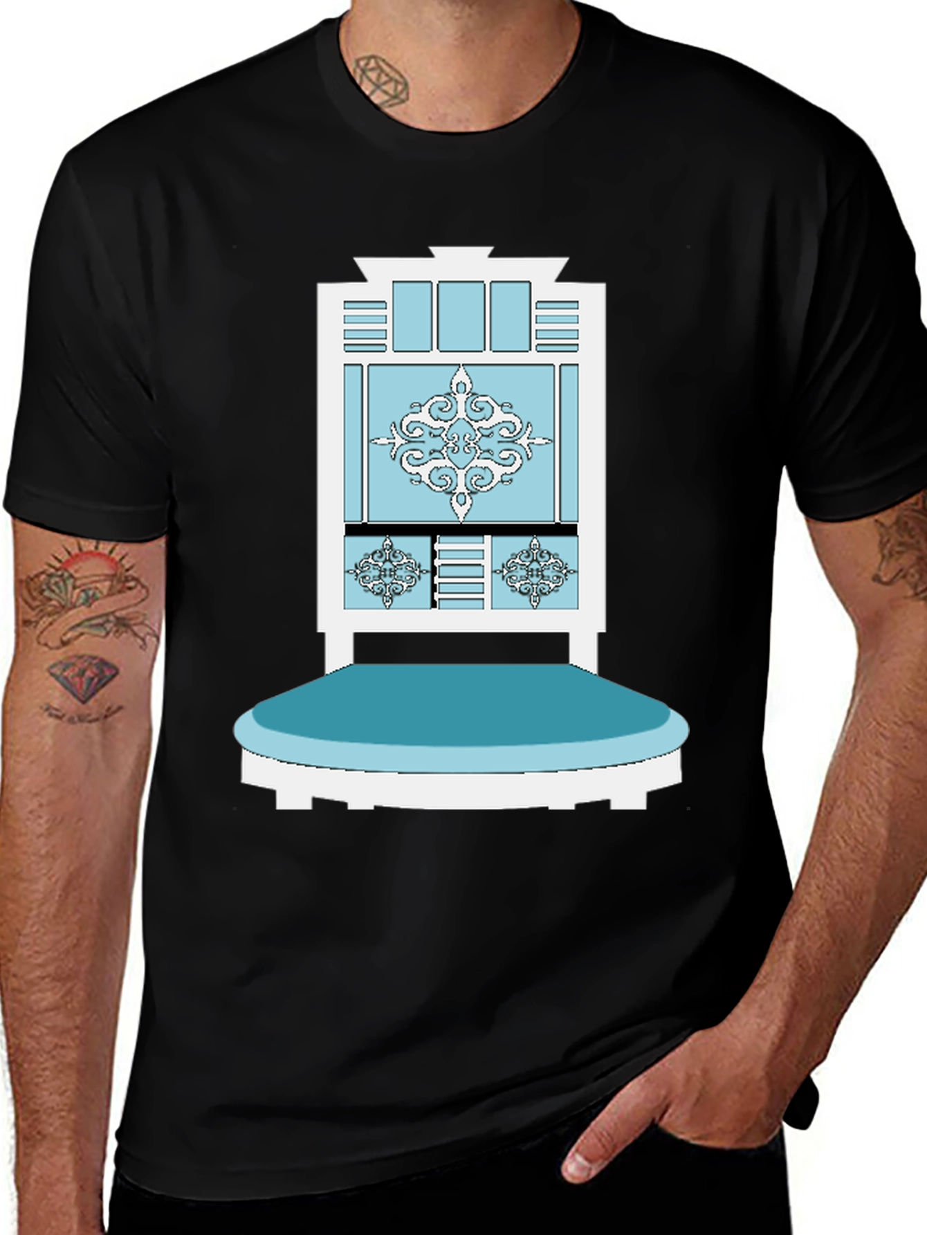 Variant 6 of Retro Style T-Shirt with Chair Design