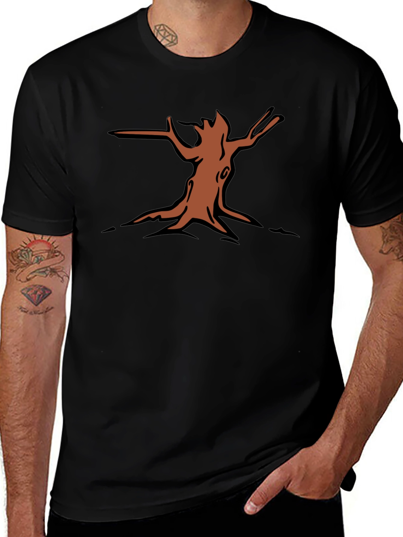 Variant 28 of Nature Graphic Tee - Tree Stump Design