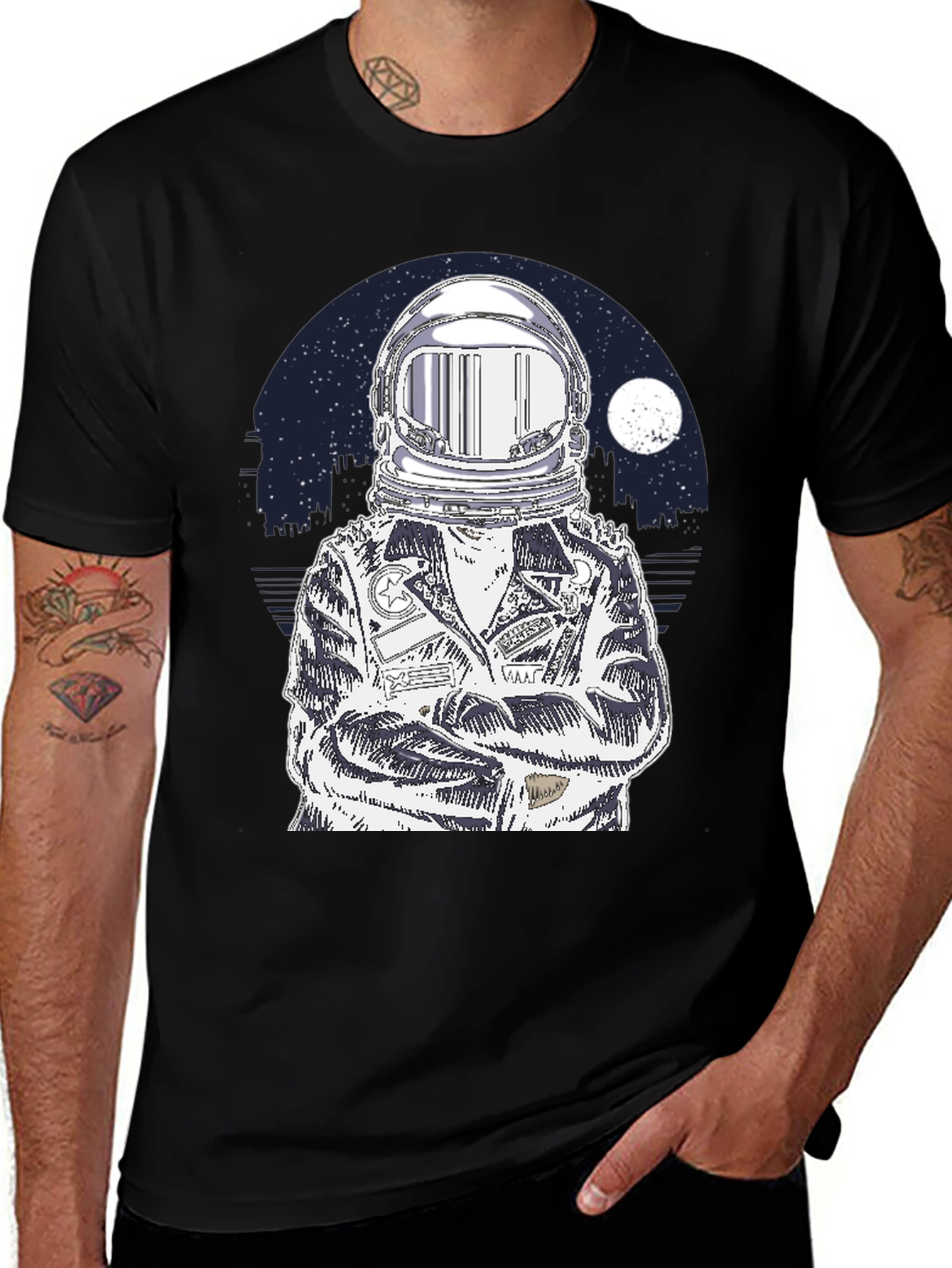 Variant 23 of Astronaut Graphic T-Shirt - Cool Outer Space Tee