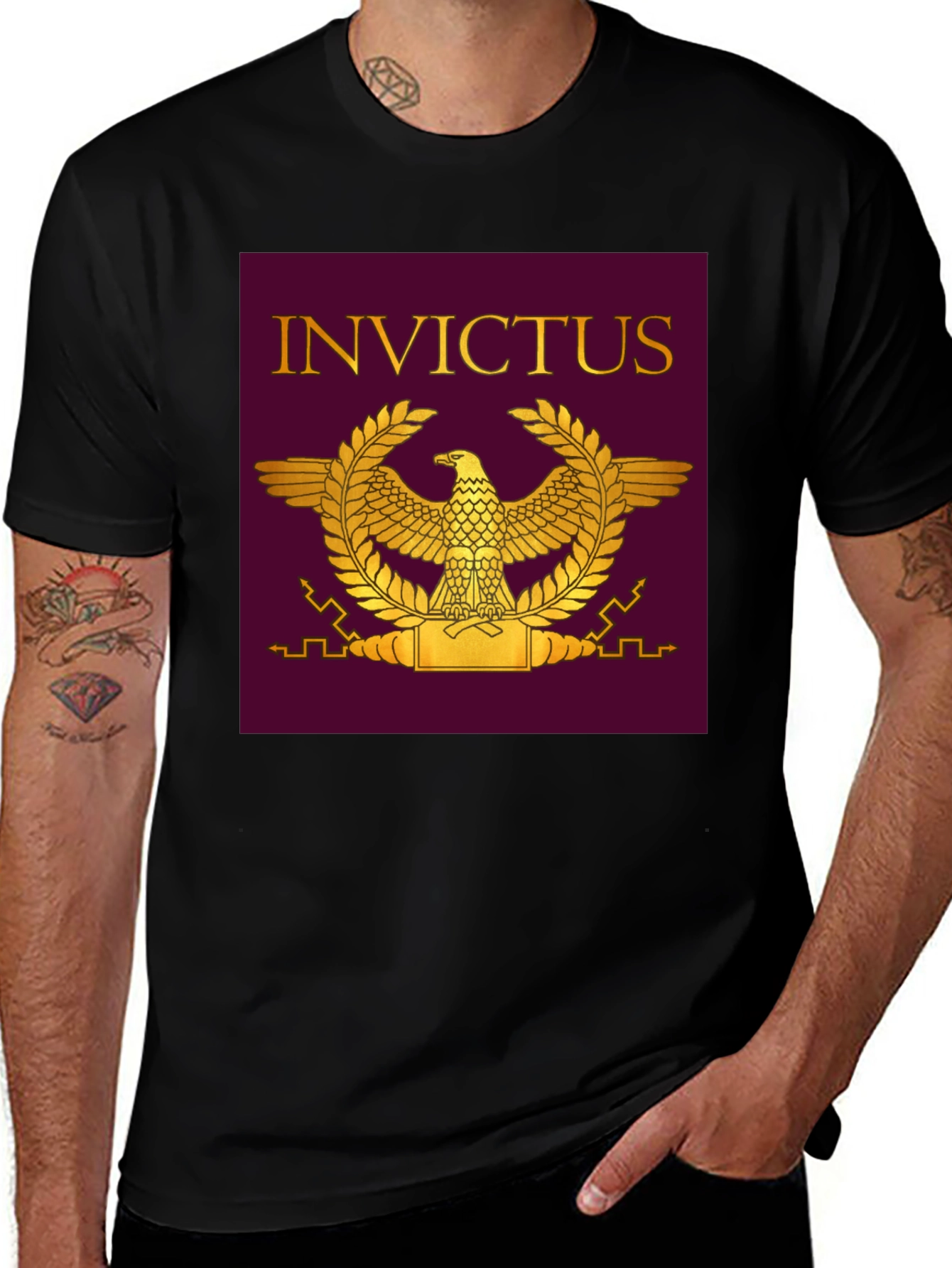 Variant 16 of Invictus Eagle Graphic T-Shirt - Black