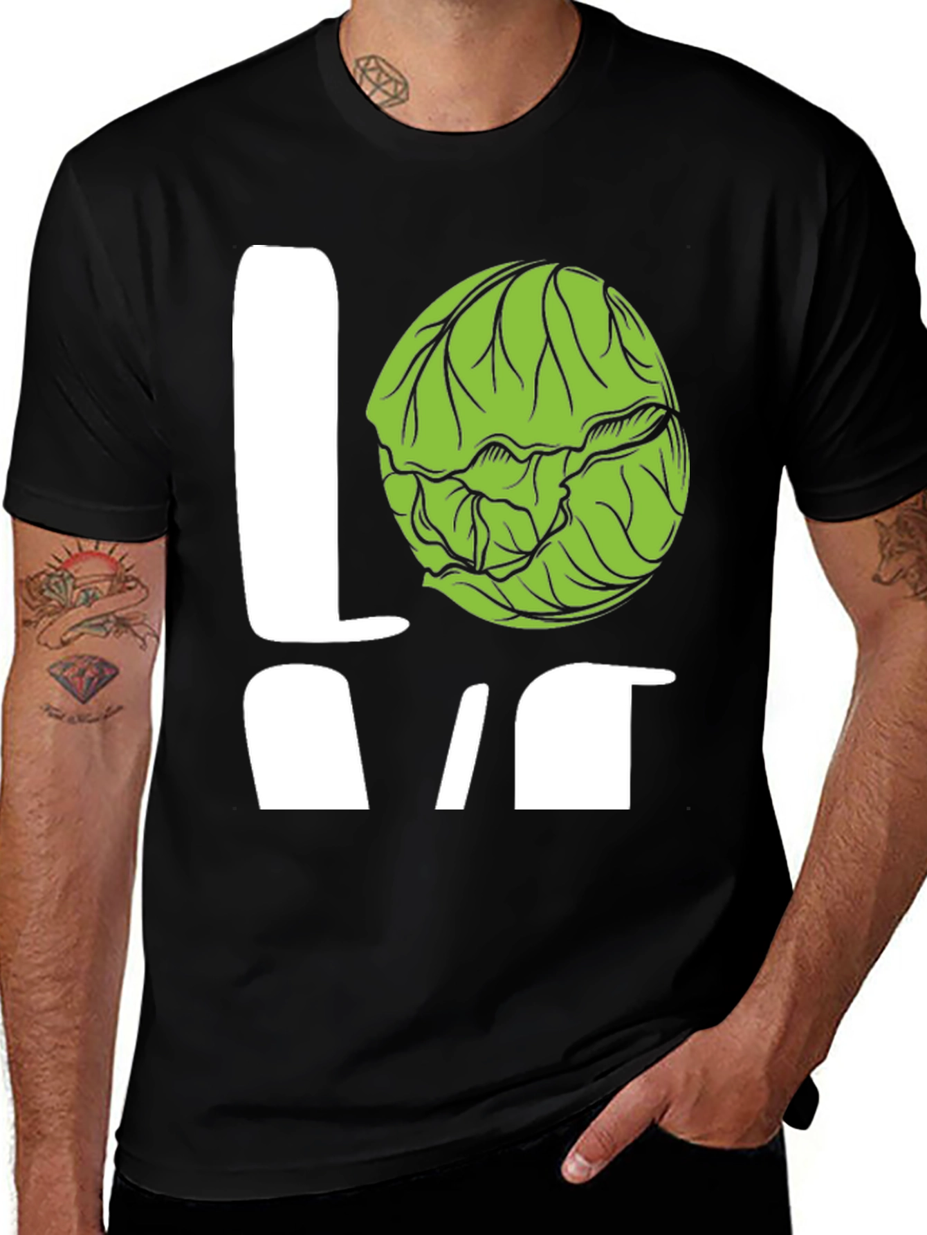 Love Brussels Sprouts Black T-Shirt