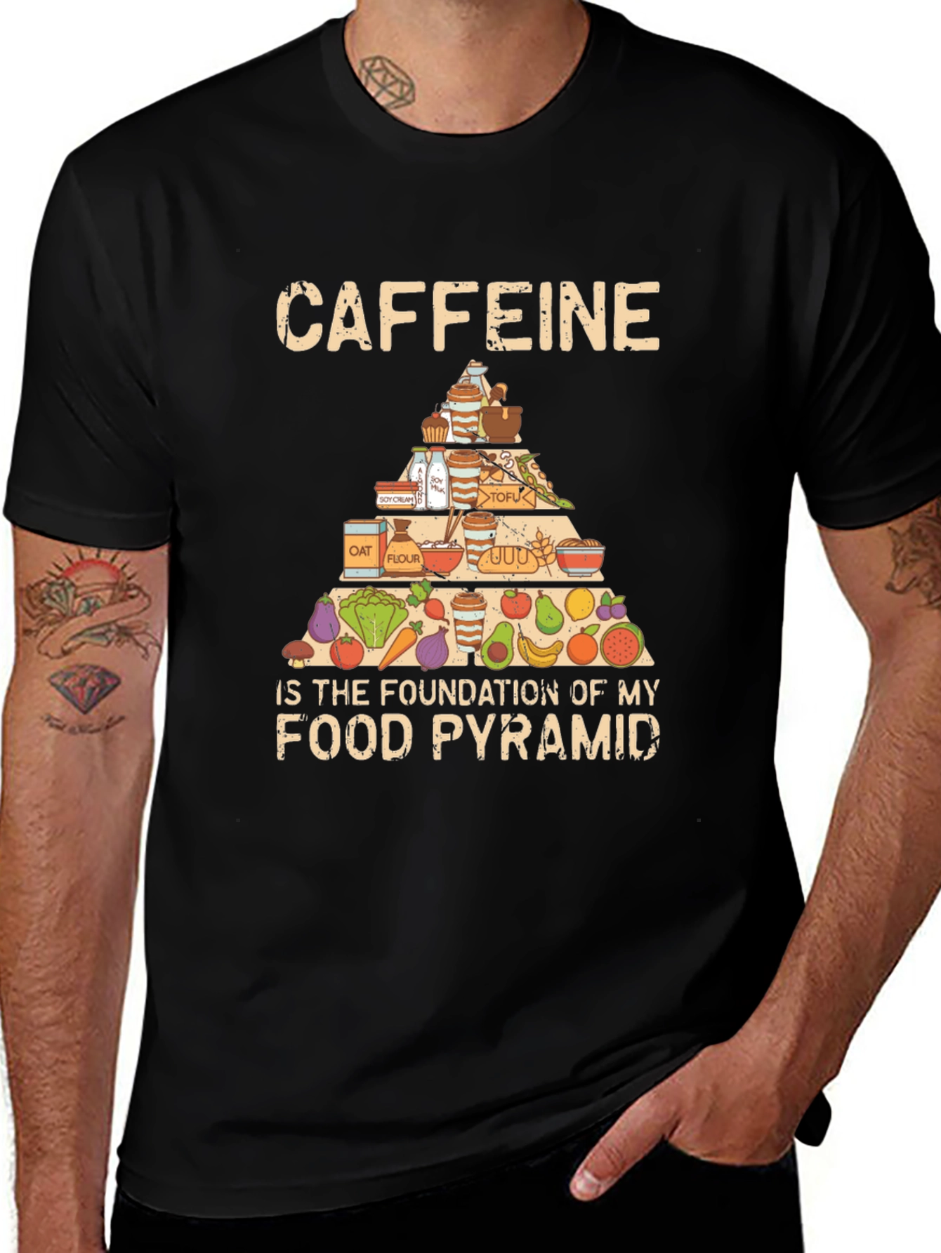 Caffeine Food Pyramid T-Shirt