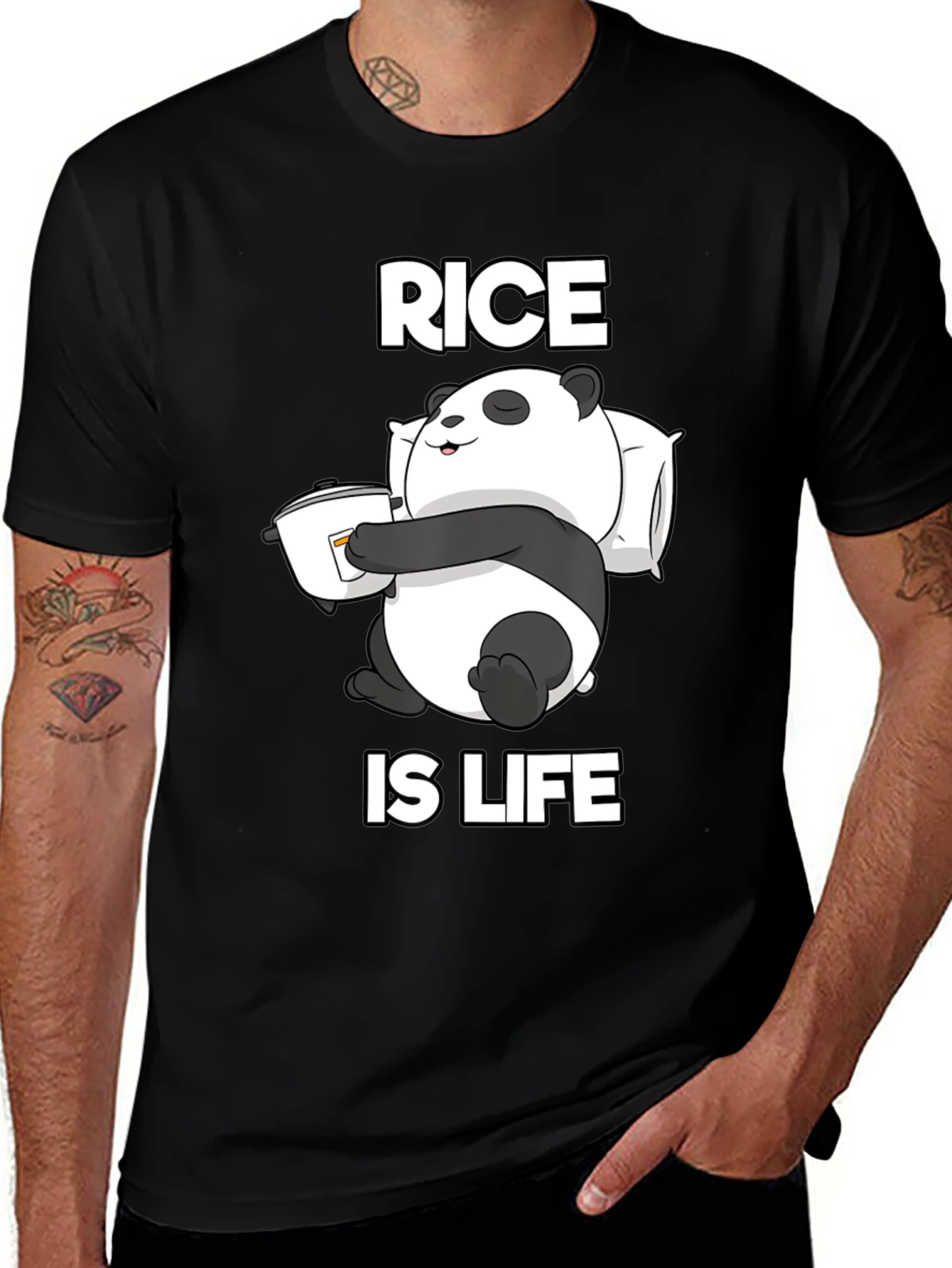 Variant 30 of Rice is Life T-Shirt - Panda Lover Tee