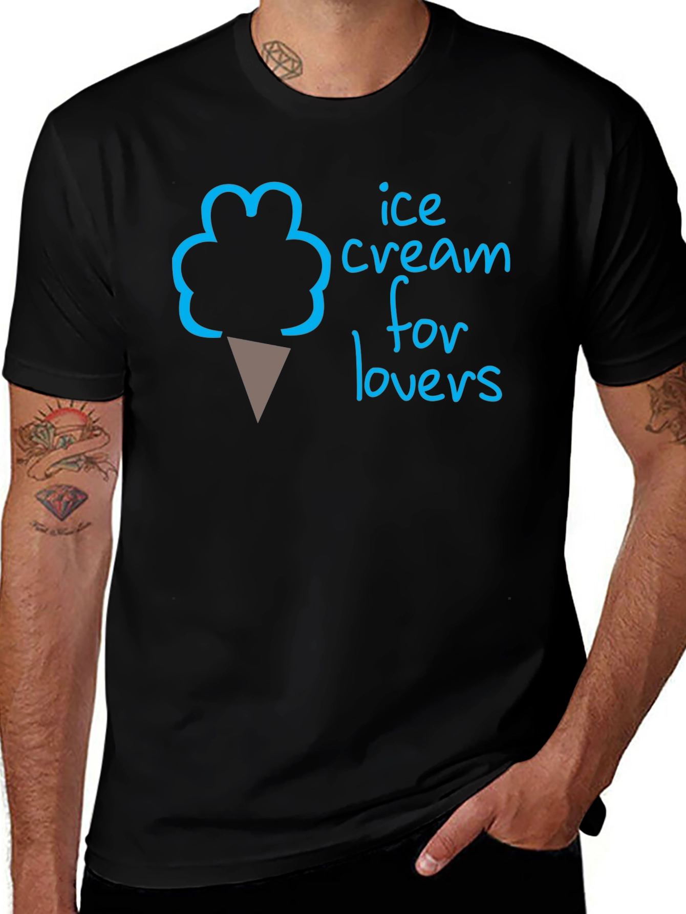 Variant 6 of Ice Cream for Lovers T-Shirt - Black