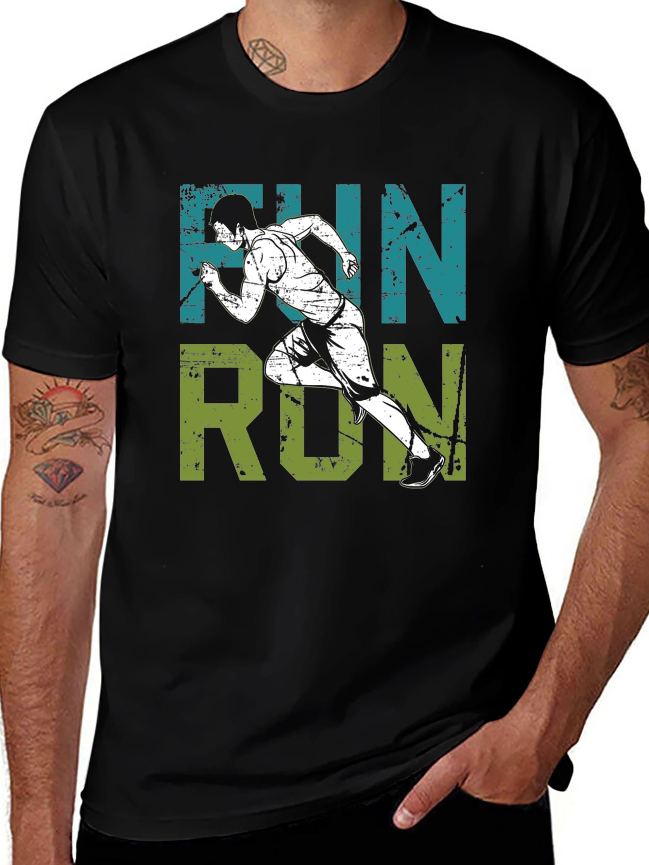 Fun Run Graphic Tee - Black Cotton Shirt
