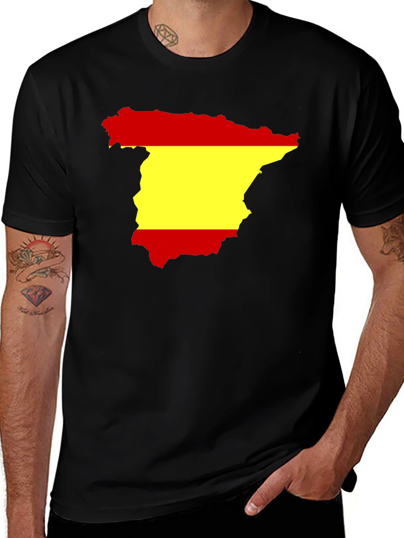 Variant 8 of Spain Flag Map Graphic T-Shirt