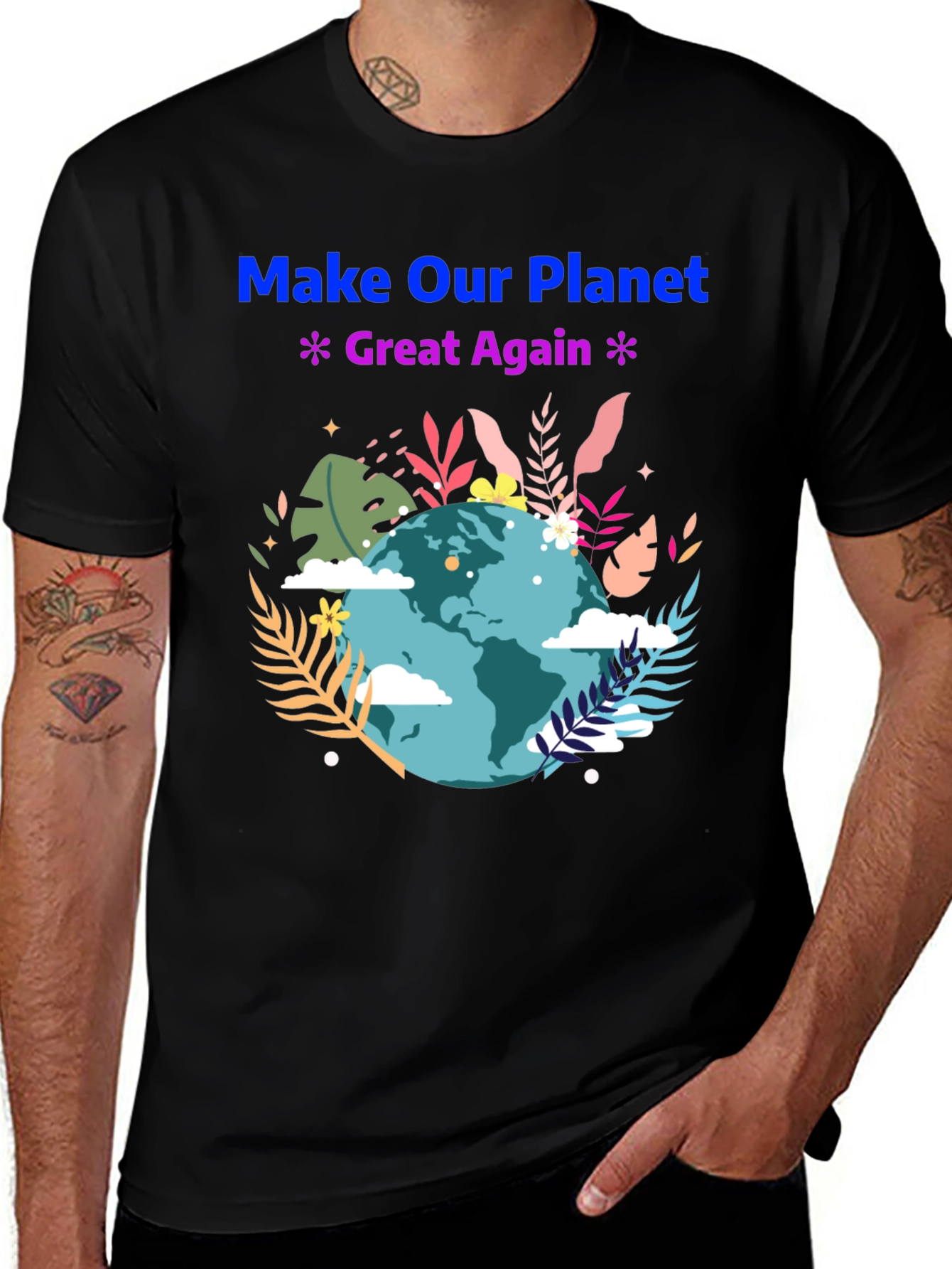 Black Eco-Friendly 'Make Our Planet Great Again' T-Shirt main image