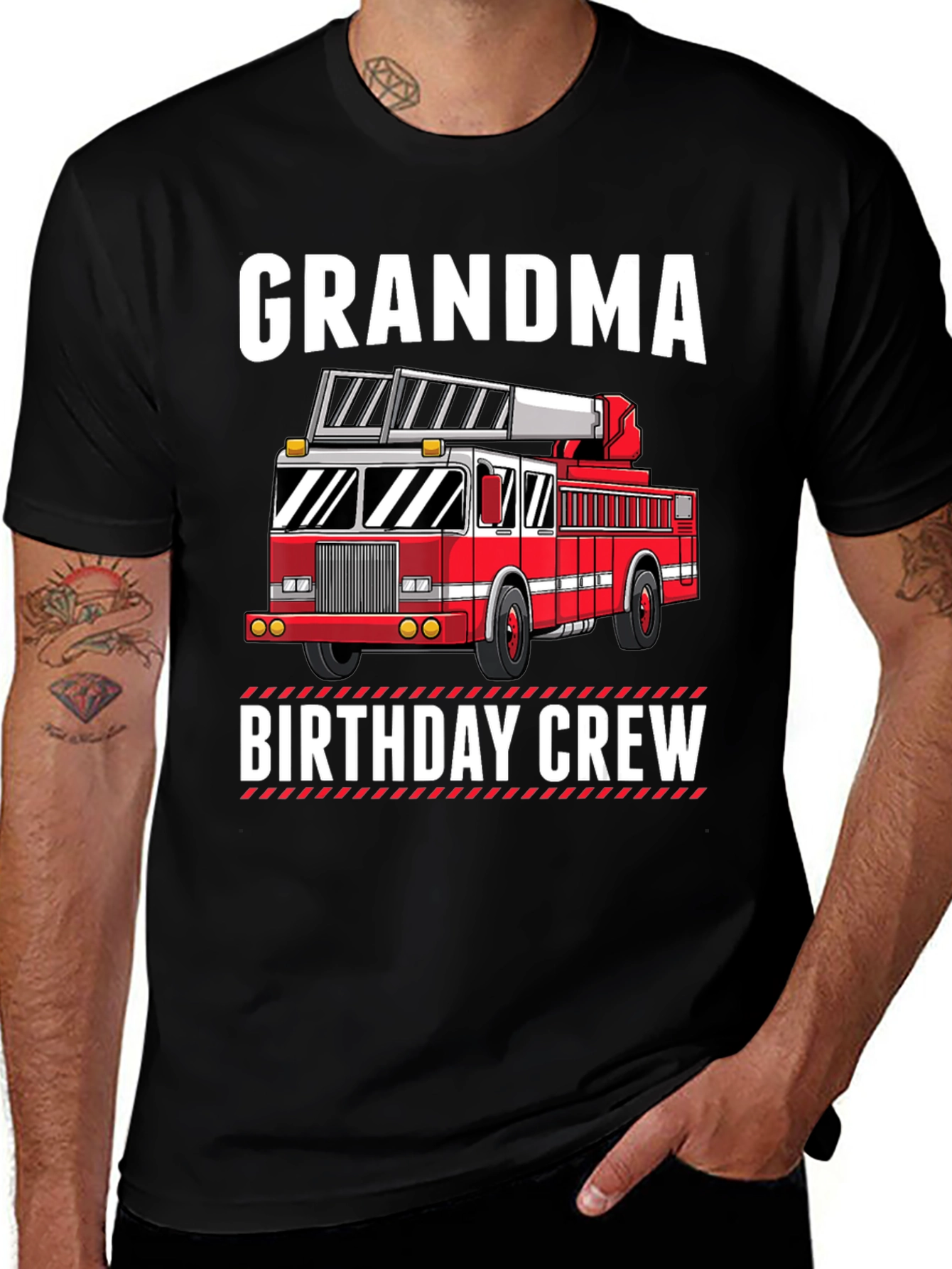 Grandma Birthday Crew Firetruck T-Shirt