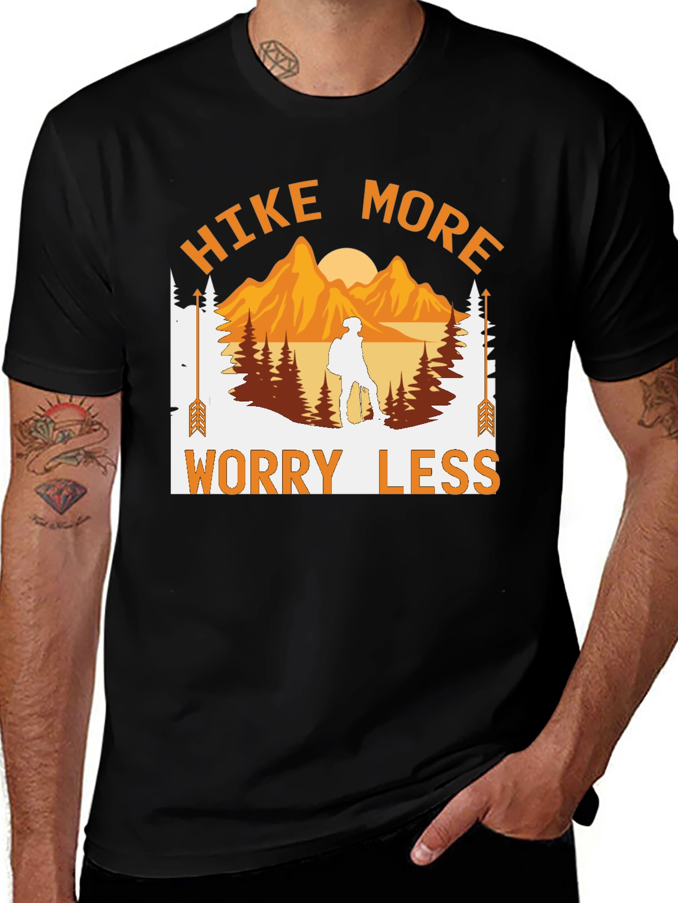 Variant 30 of Hike More Worry Less Graphic Tee