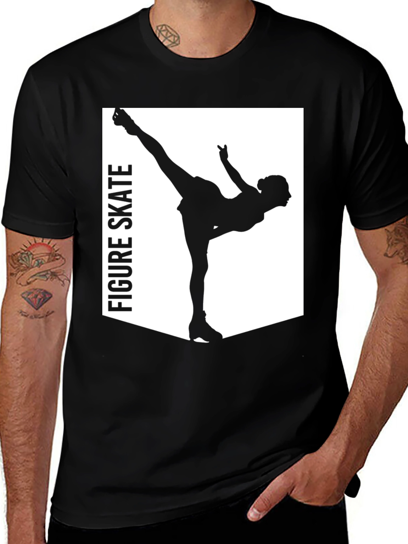 Variant 21 of Figure Skate Graphic Tee - Black T-Shirt