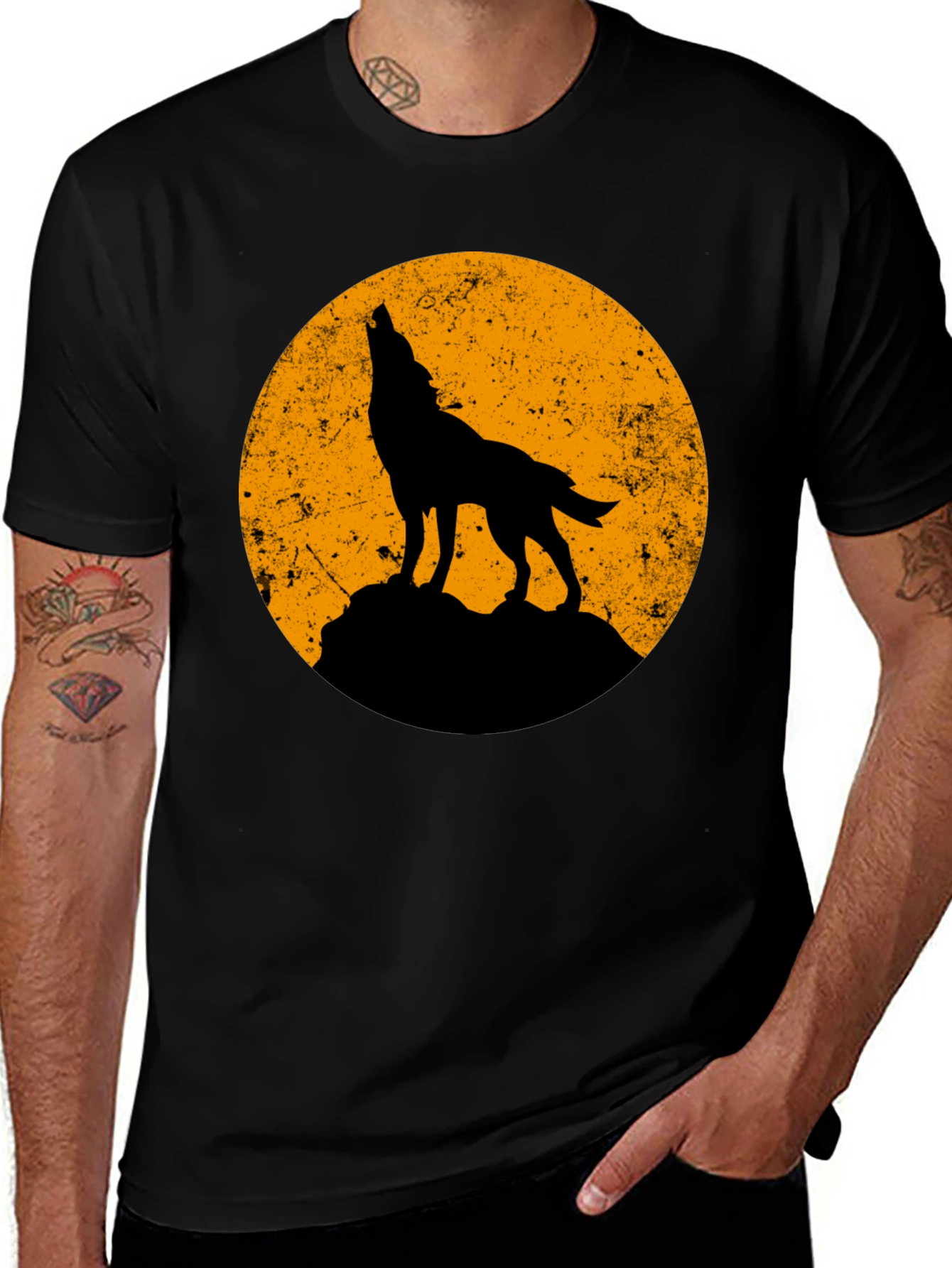 Variant 12 of Wolf Howling at Moon Graphic T-Shirt