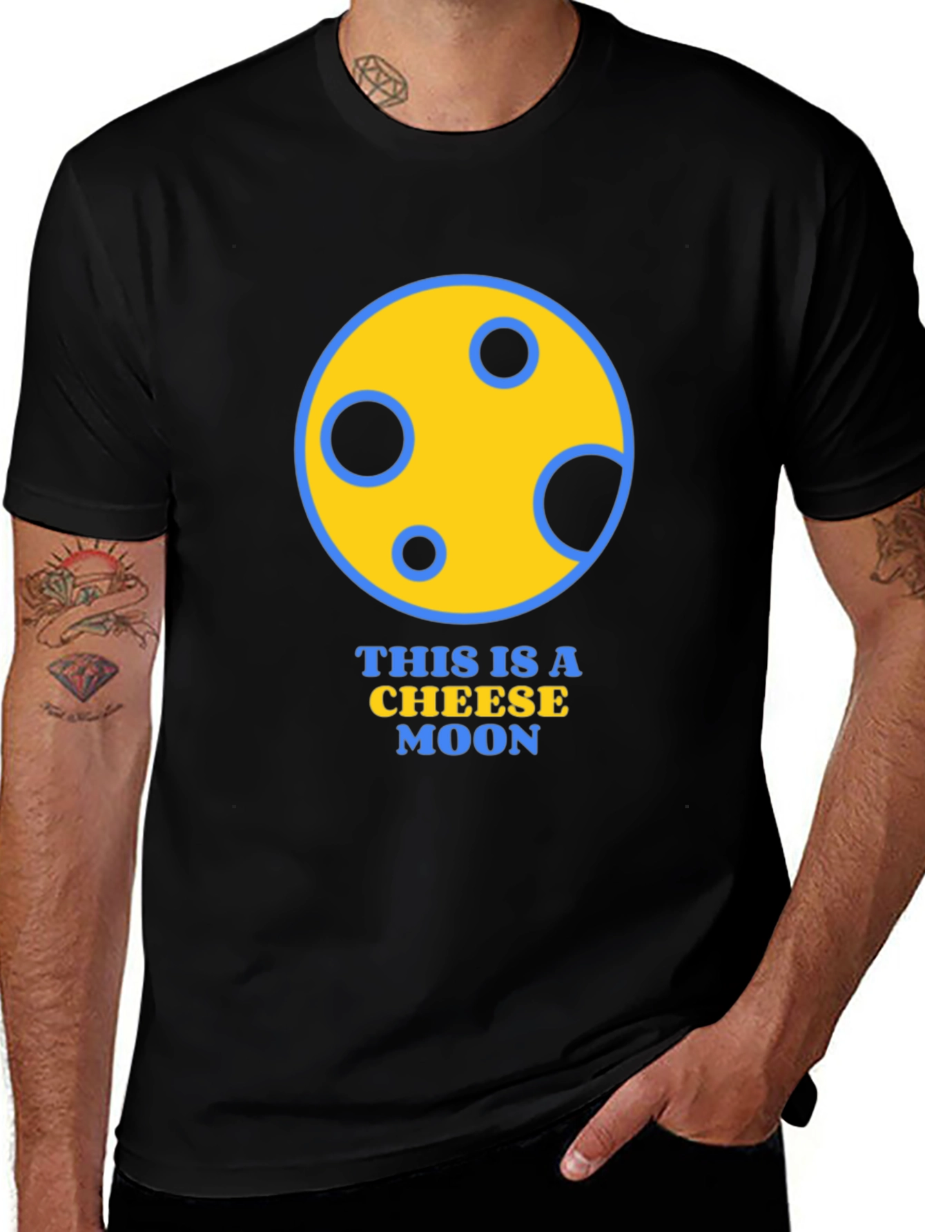 Variant 12 of Cheese Moon Graphic T-Shirt - Funny Novelty Tee