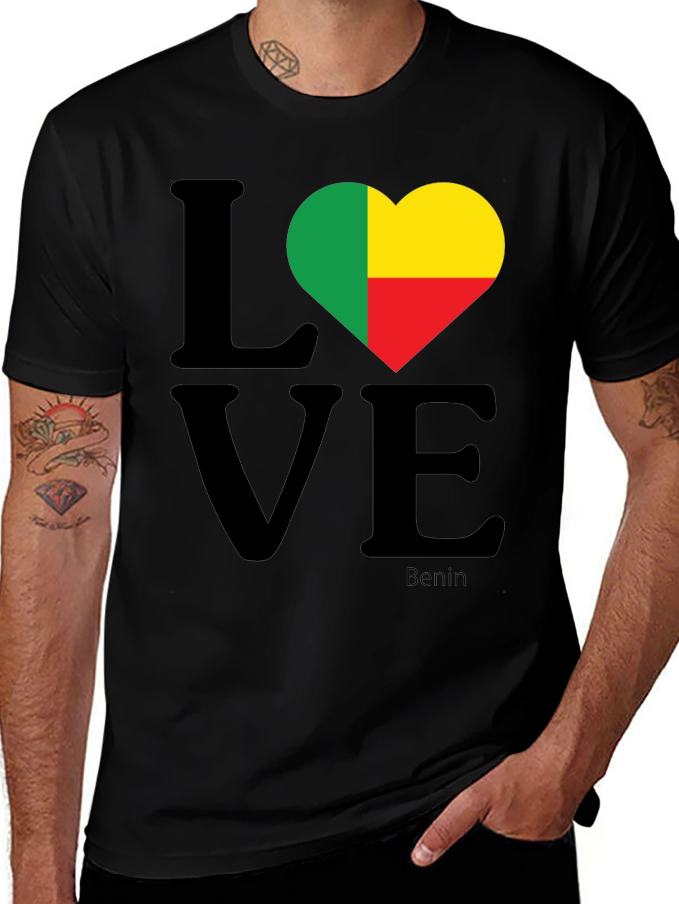 Variant 30 of Benin Flag Heart Love T-Shirt