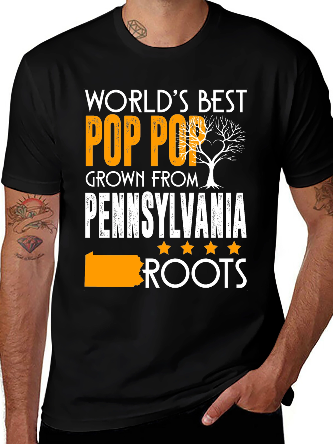 Variant 22 of World's Best Pop Pop Pennsylvania Roots T-Shirt