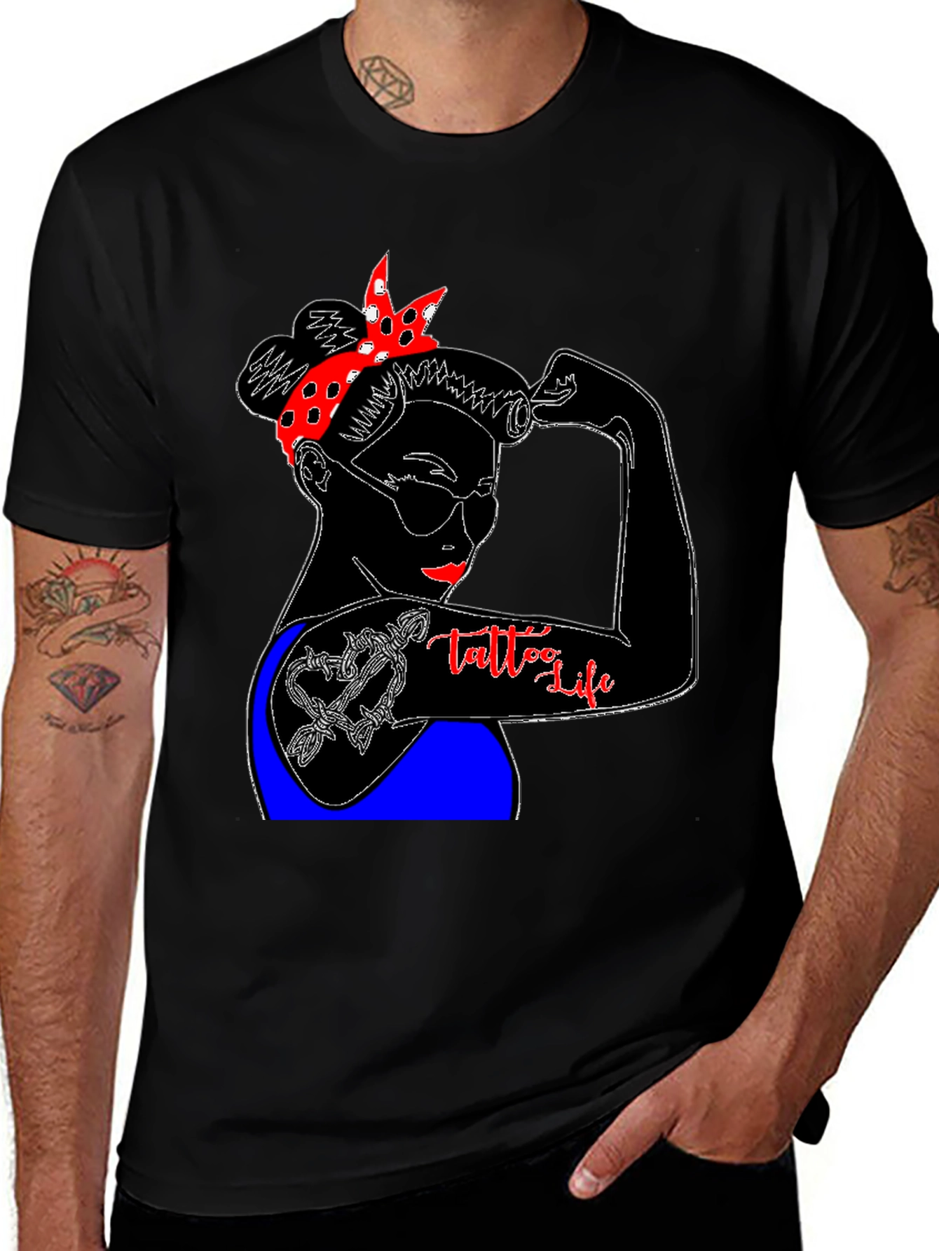Tattoo Life Graphic T-Shirt - Strong Woman Design