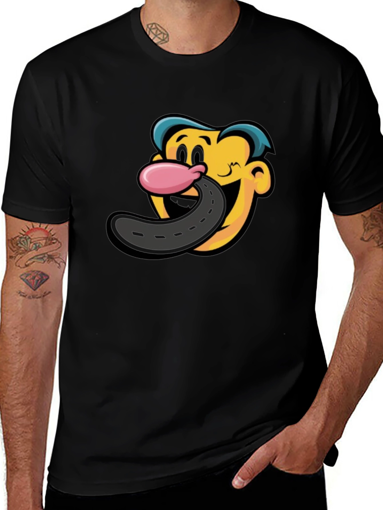 Variant 4 of Cartoon Road Tongue T-Shirt