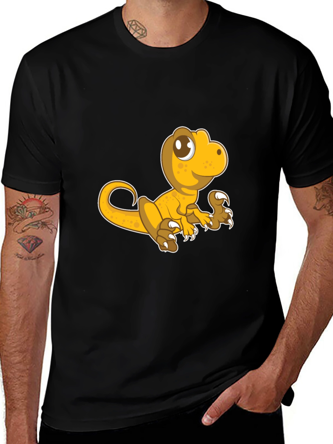 Variant 30 of Dino Graphic Tee - Black Cotton Blend T-Shirt