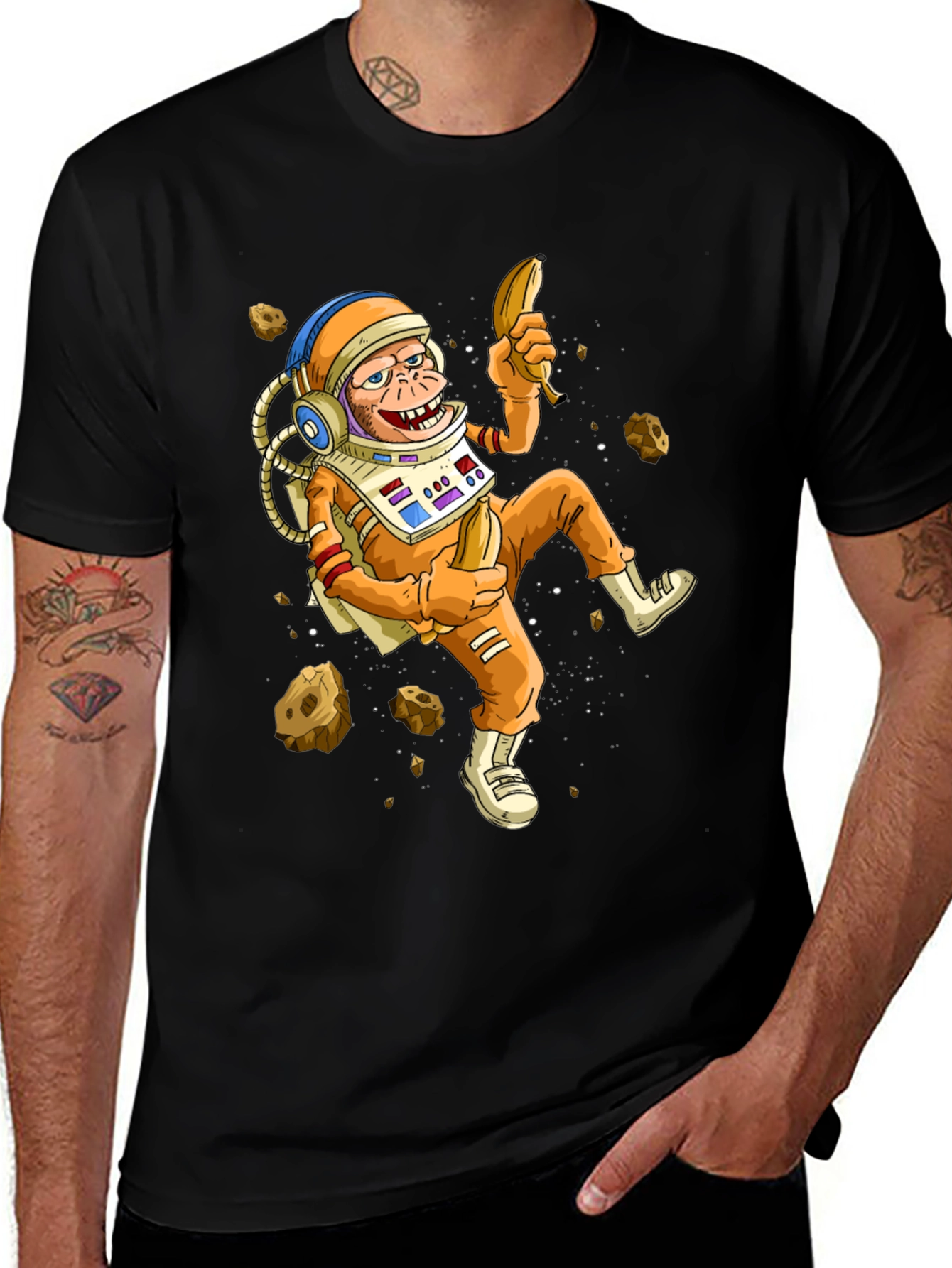 Variant 27 of Astronaut Monkey T-Shirt - Banana Space Adventure