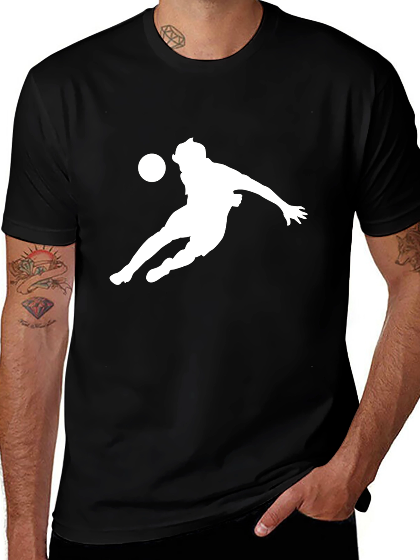 Variant 26 of Soccer Kick T-Shirt - Black Cotton Tee