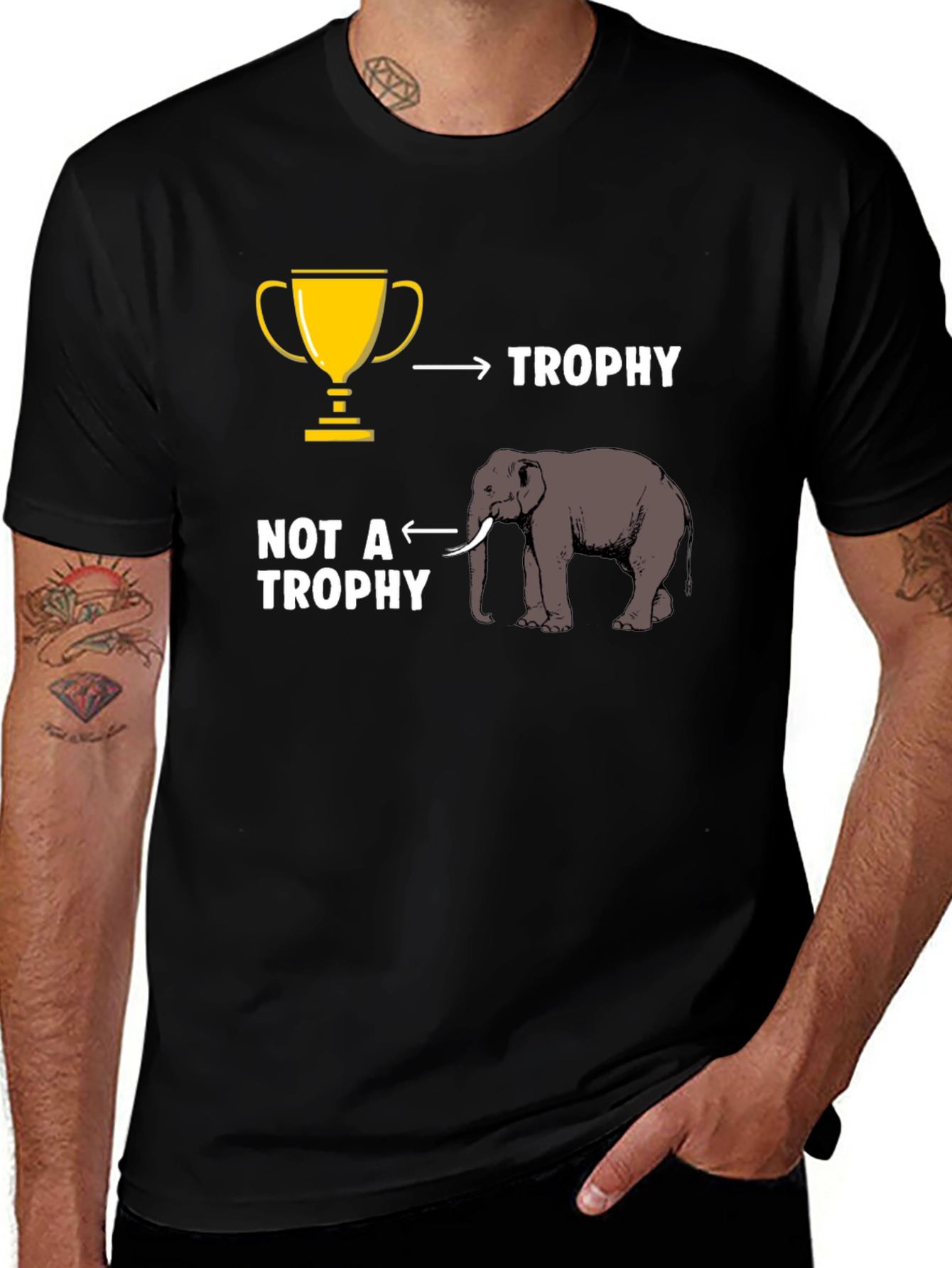 Variant 12 of Elephant Not A Trophy Graphic Tee
