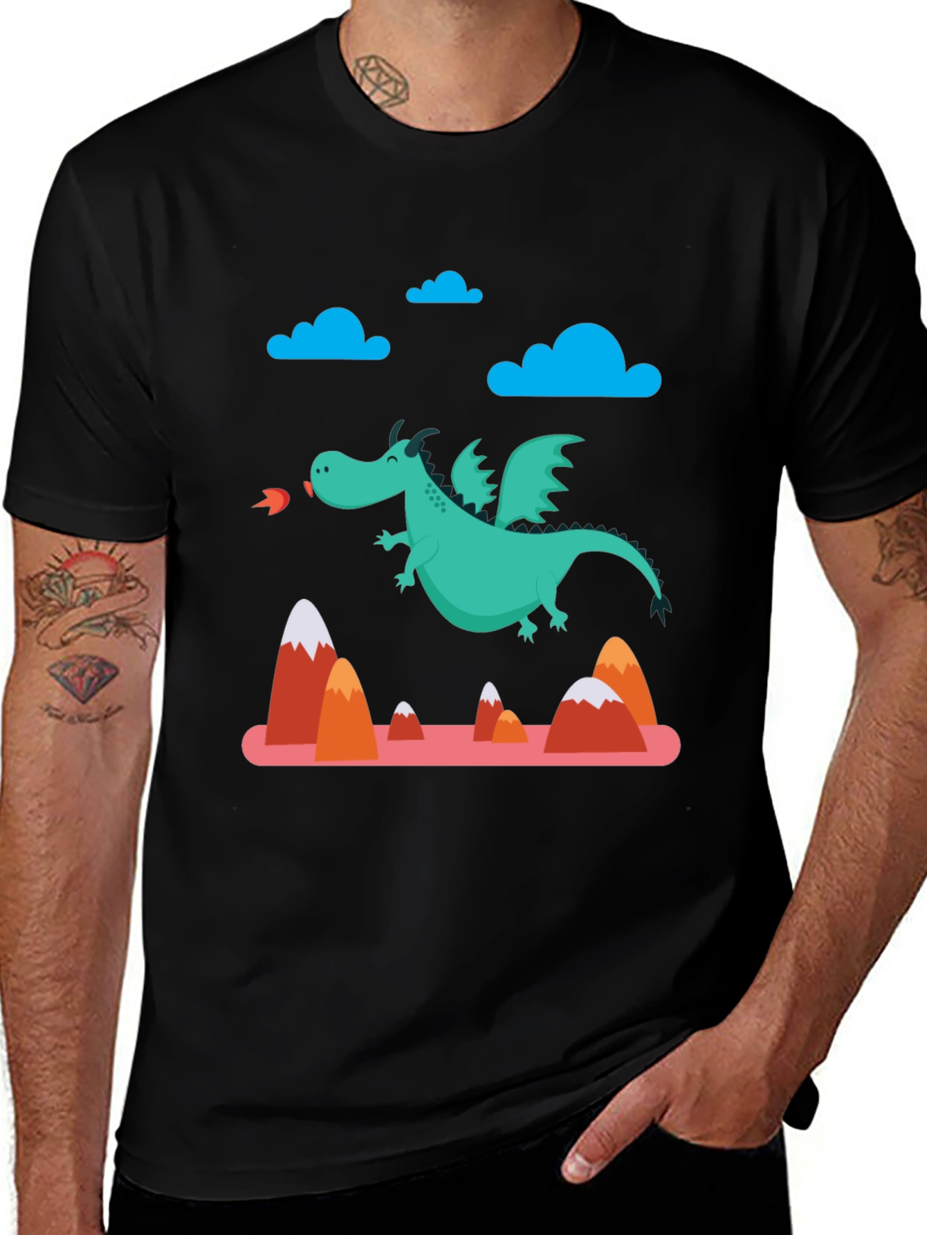 Variant 23 of Dragon Graphic Tee - Fun Fantasy Shirt