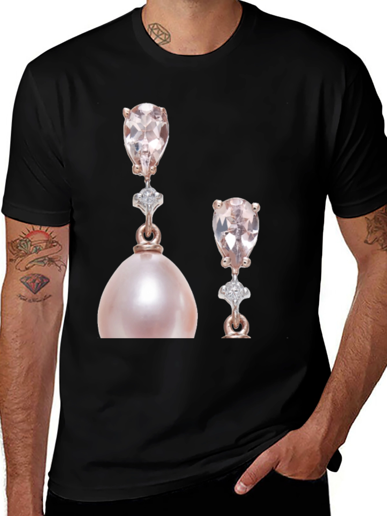 Variant 13 of Elegant Pearly Earrings Graphic T-Shirt