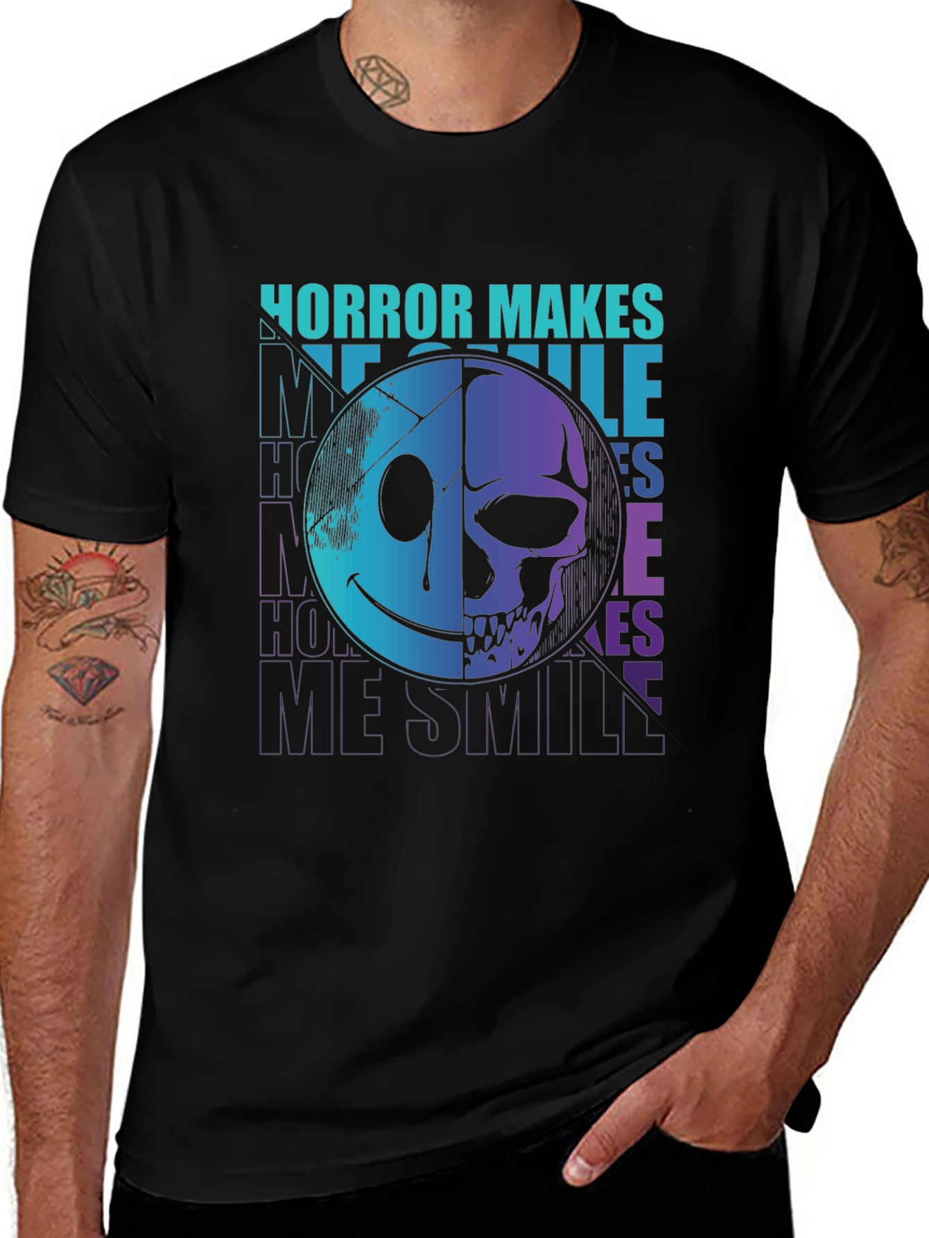 Variant 28 of Horror Makes Me Smile Graphic Tee
