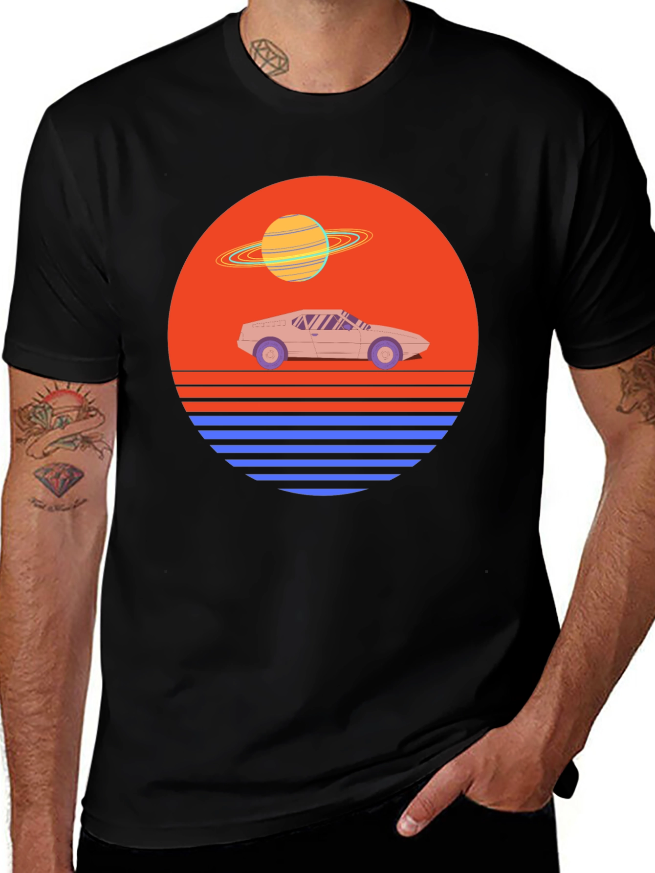 Variant 13 of Retro Synthwave Car T-Shirt